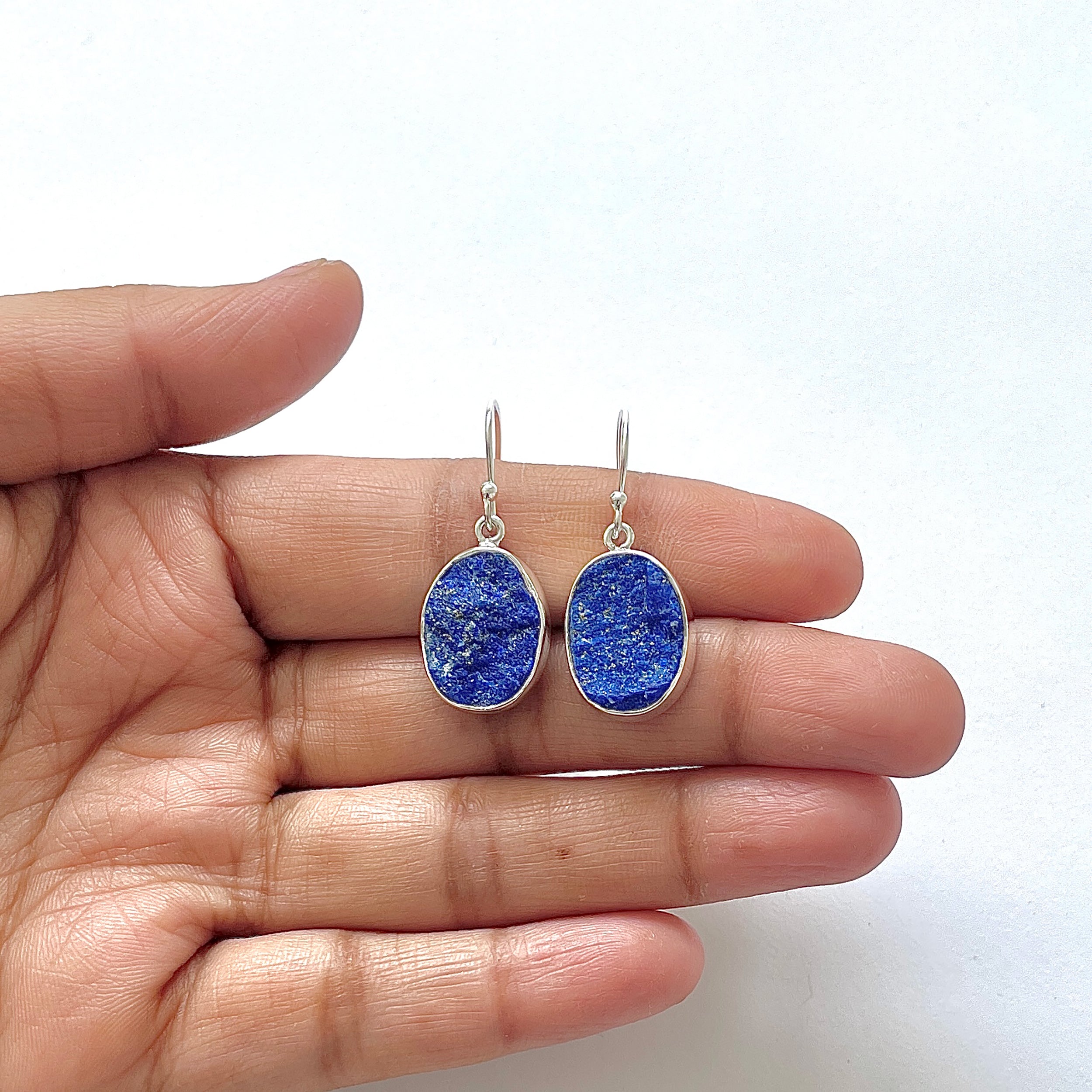 Lapis Rough Earring-(LLP-3-17)