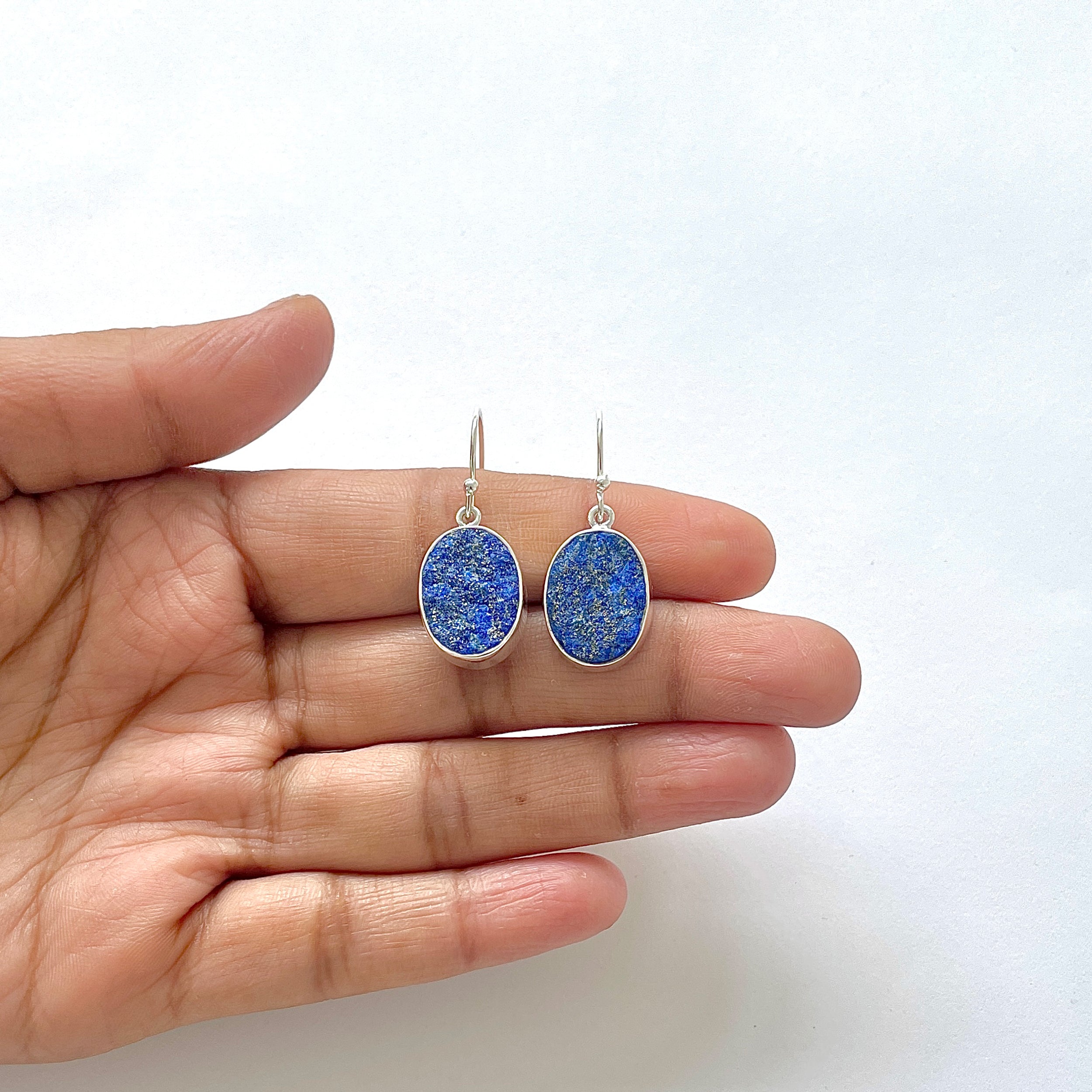 Lapis Rough Earring-(LLP-3-18)