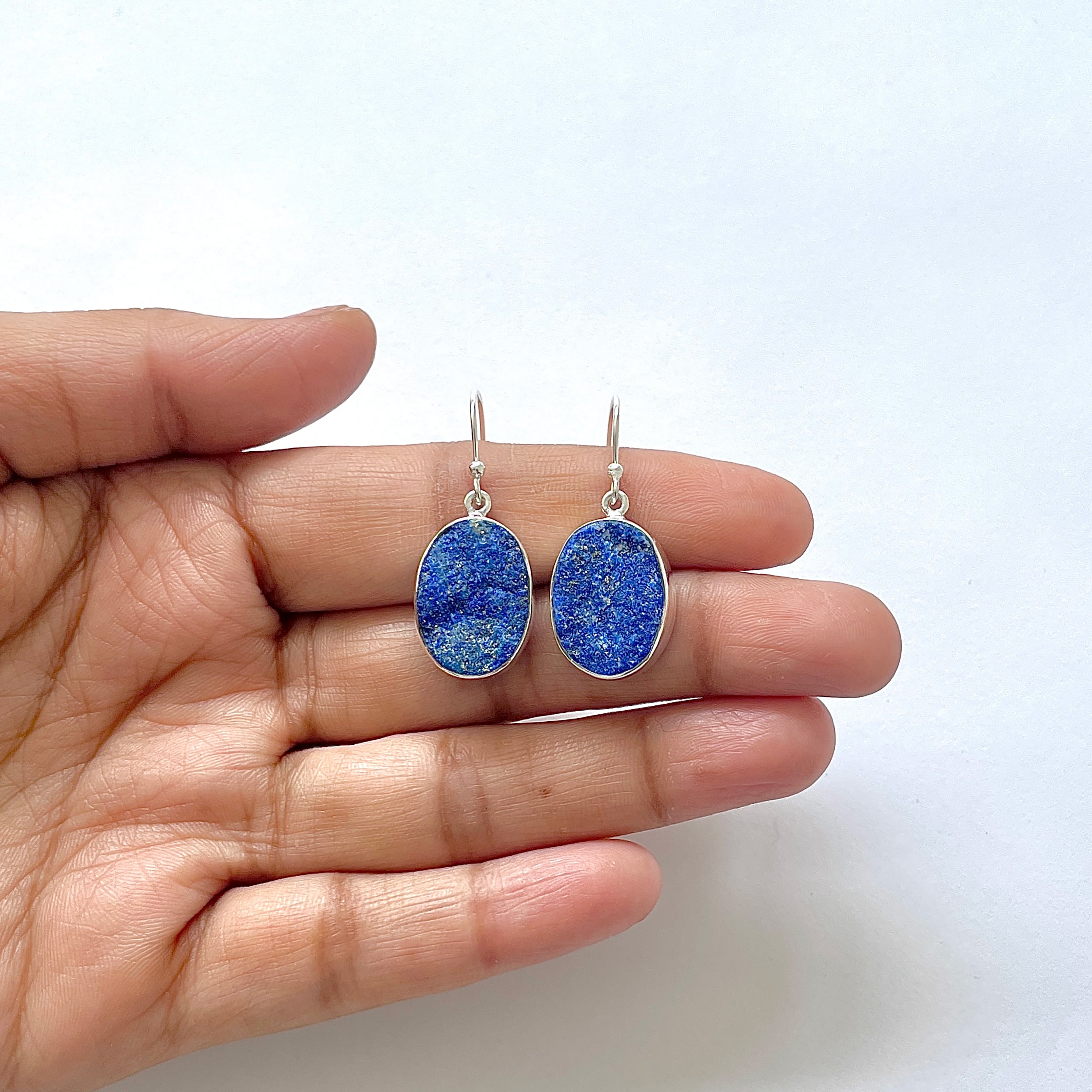 Lapis Rough Earring-(LLP-3-19)