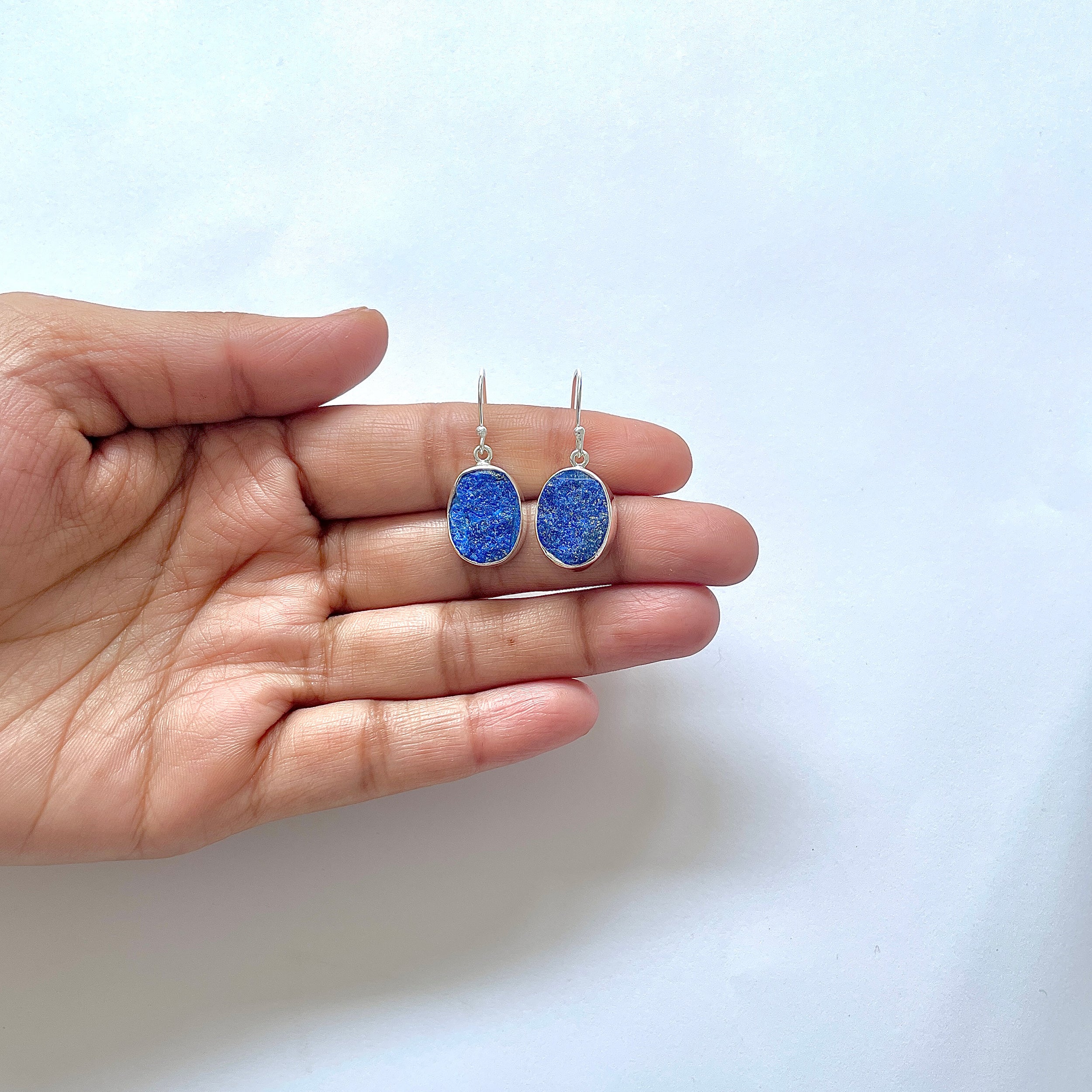 Lapis Rough Earring-(LLP-3-2)