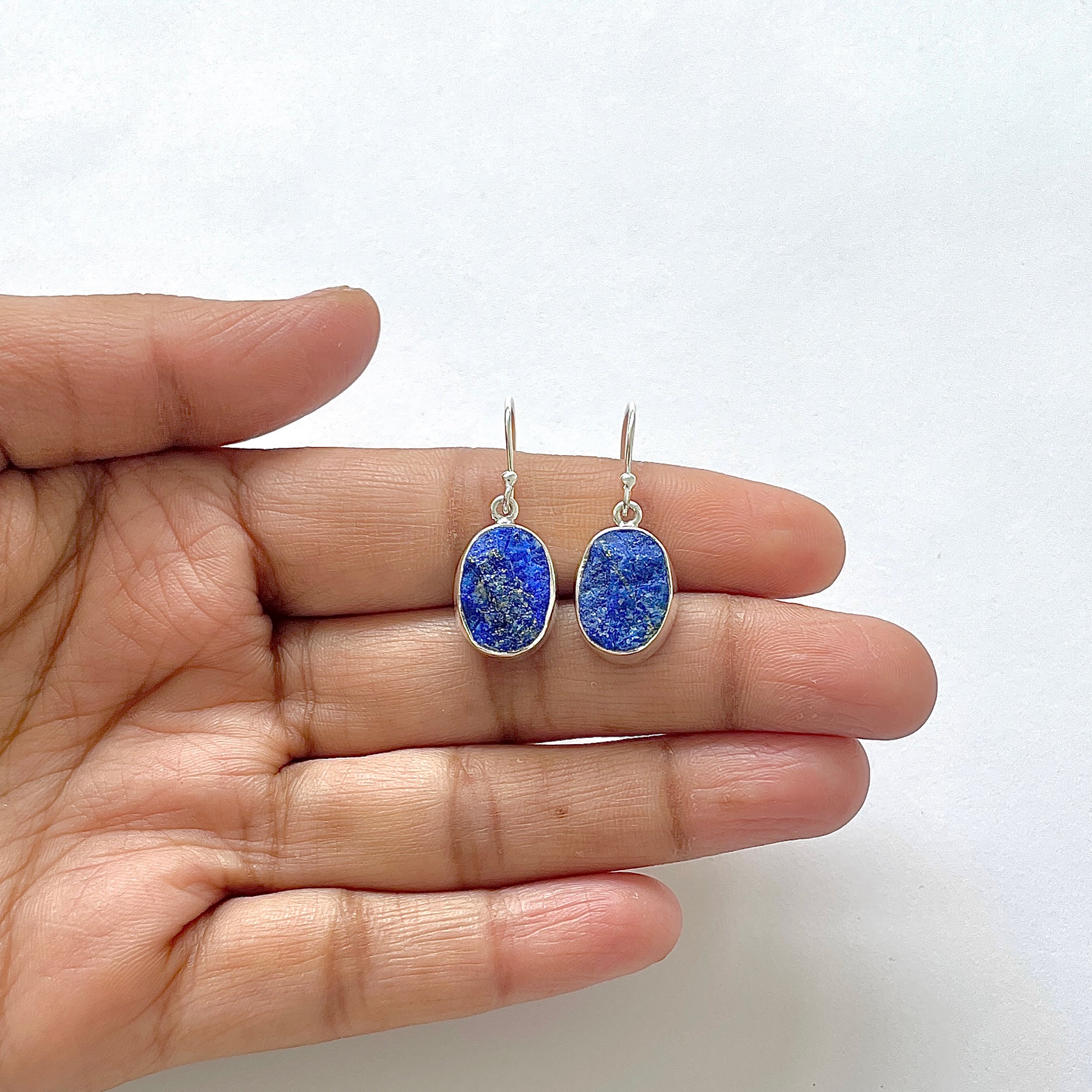 Lapis Rough Earring-(LLP-3-21)