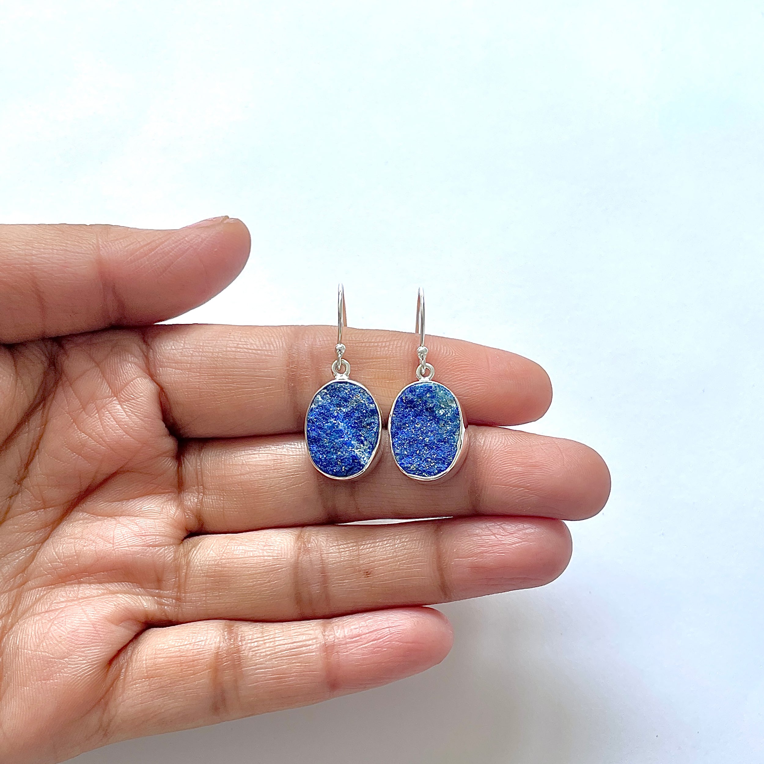 Lapis Rough Earring-(LLP-3-4)