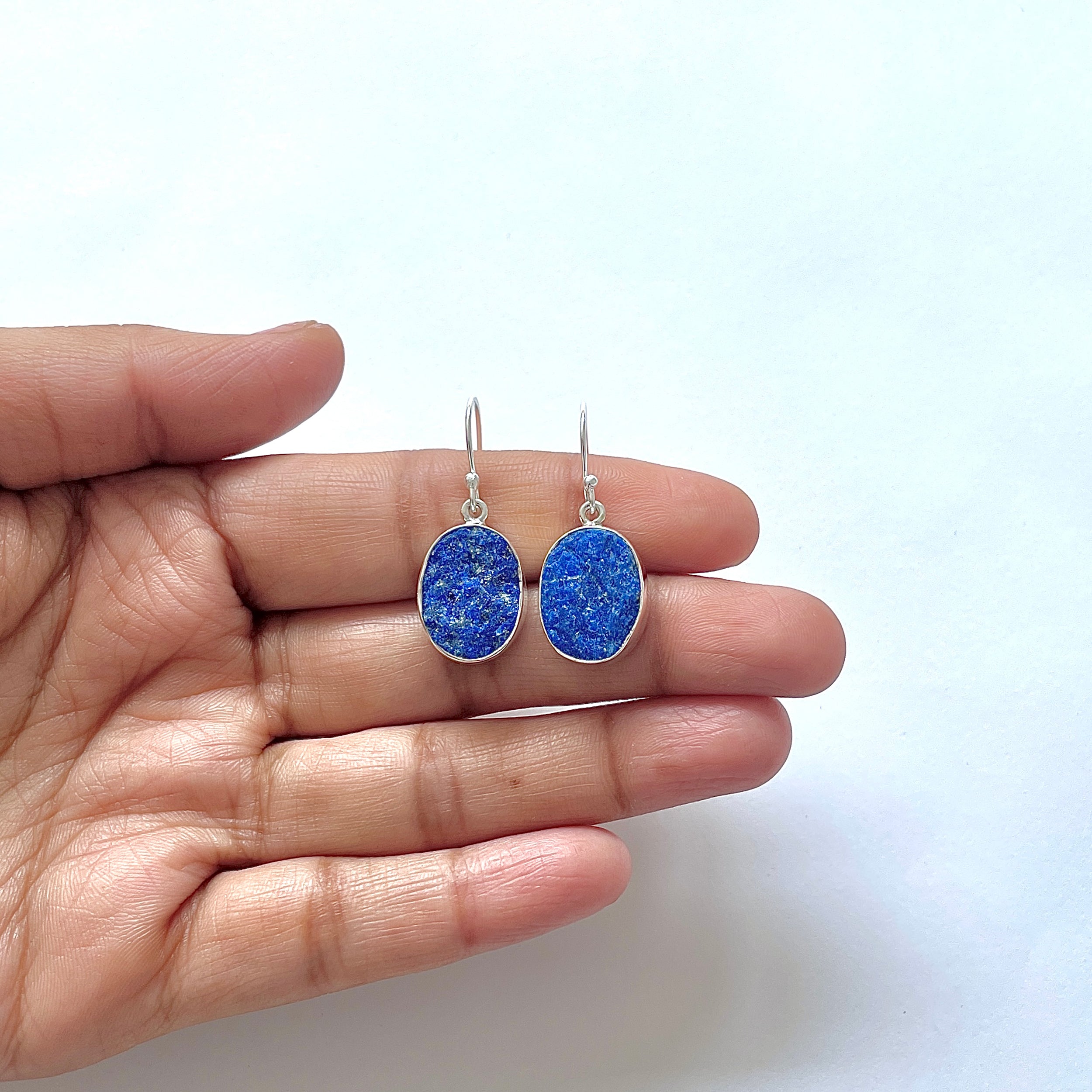 Lapis Rough Earring-(LLP-3-5)
