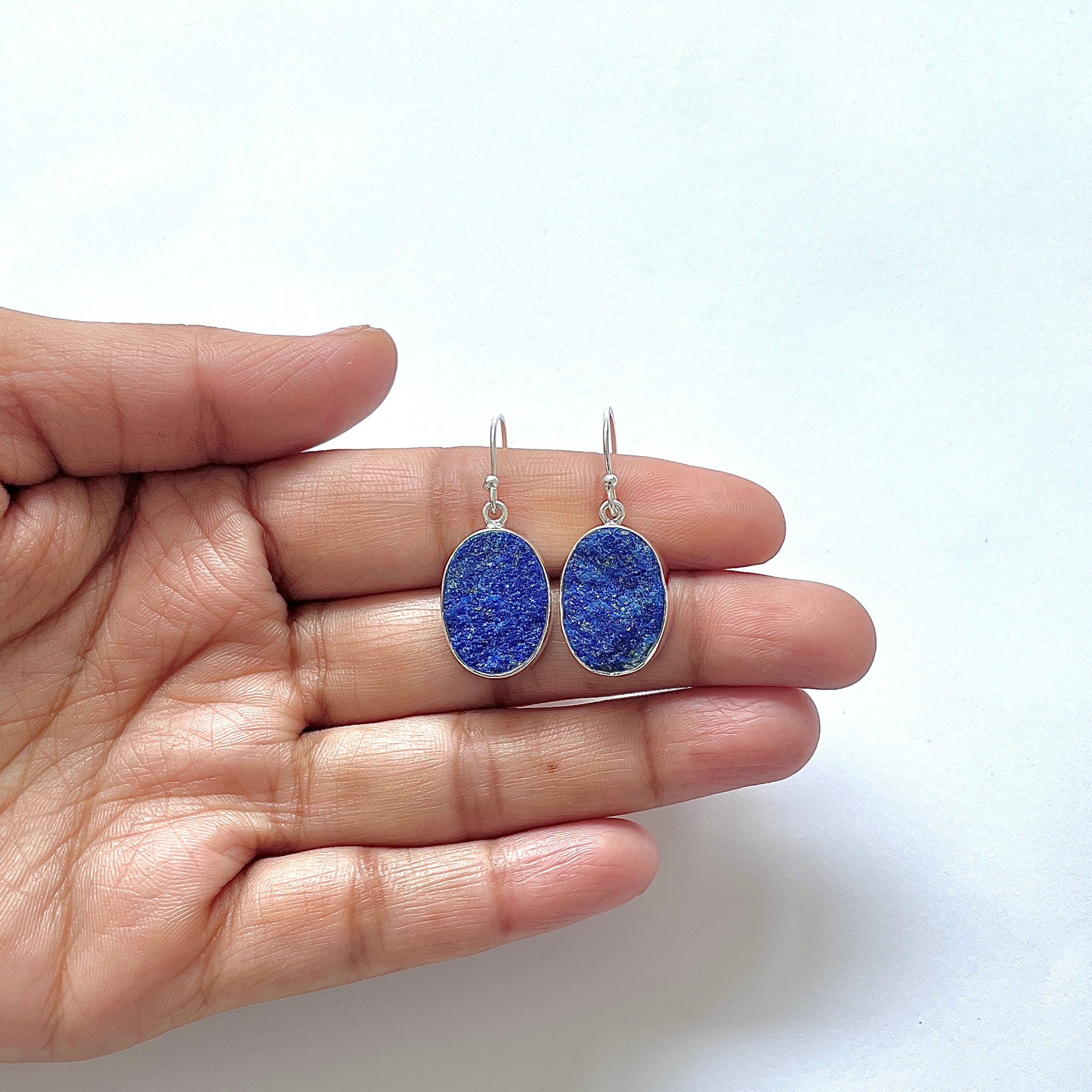 Lapis Rough Earring-(LLP-3-6)