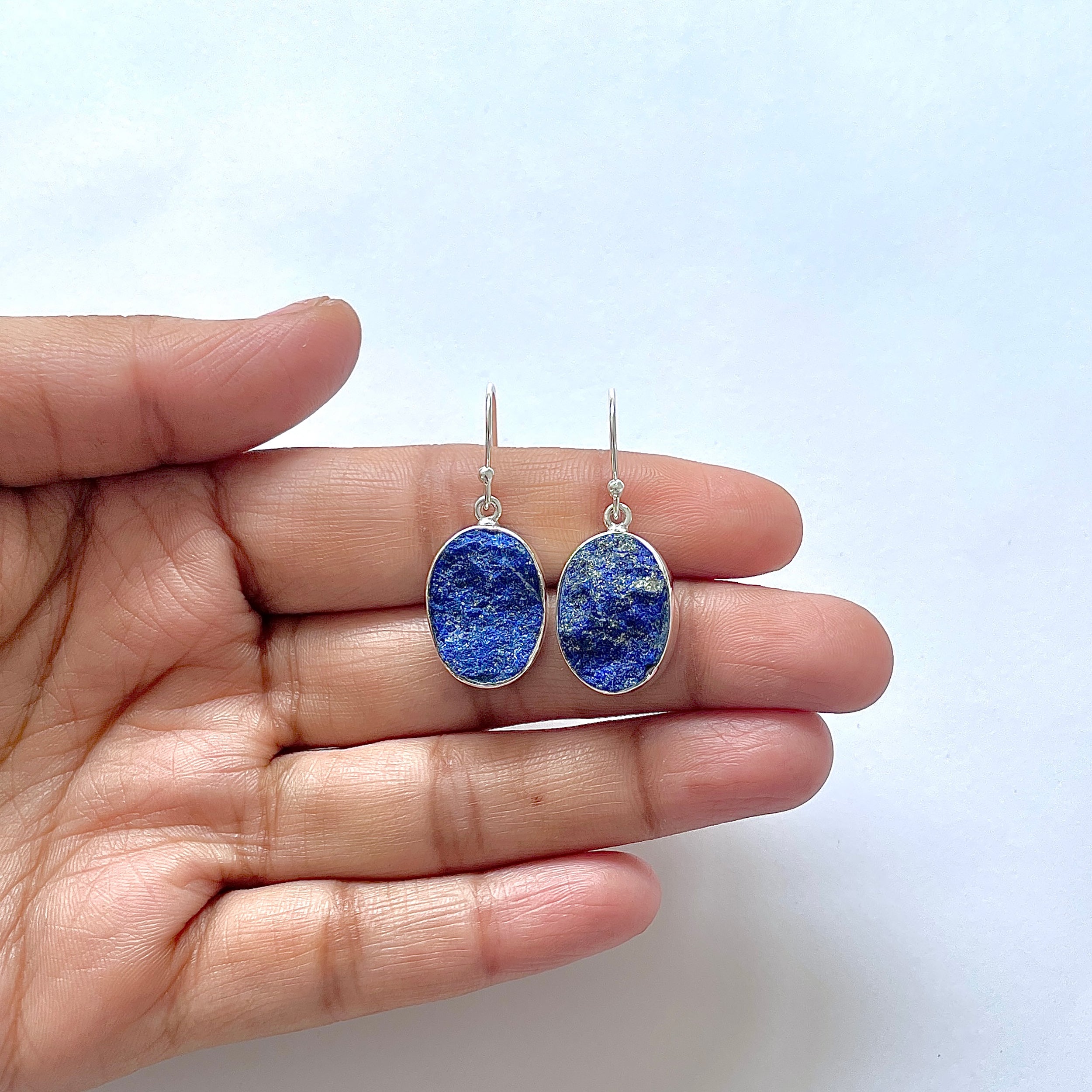 Lapis Rough Earring-(LLP-3-7)