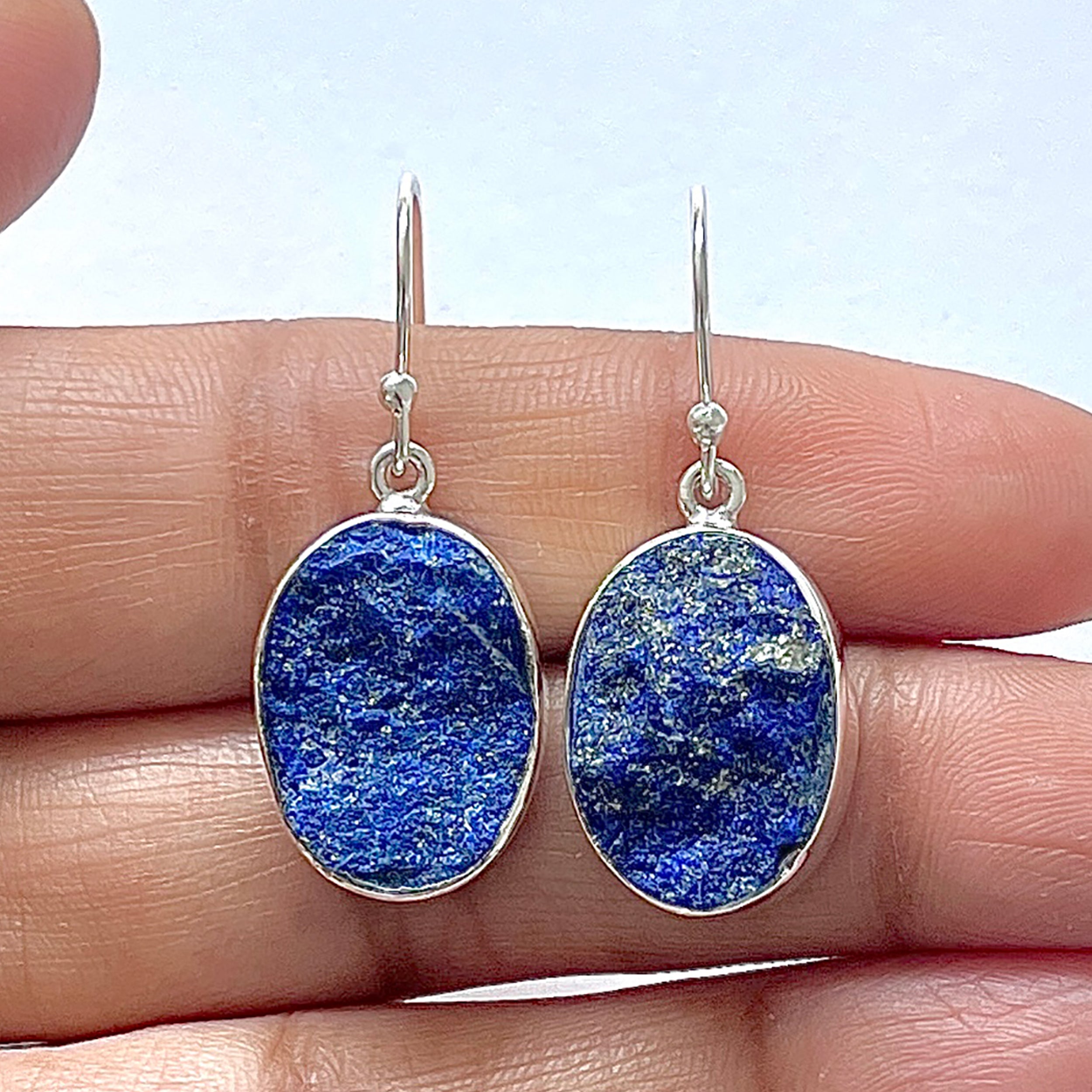 Lapis Rough Earring-(LLP-3-7)