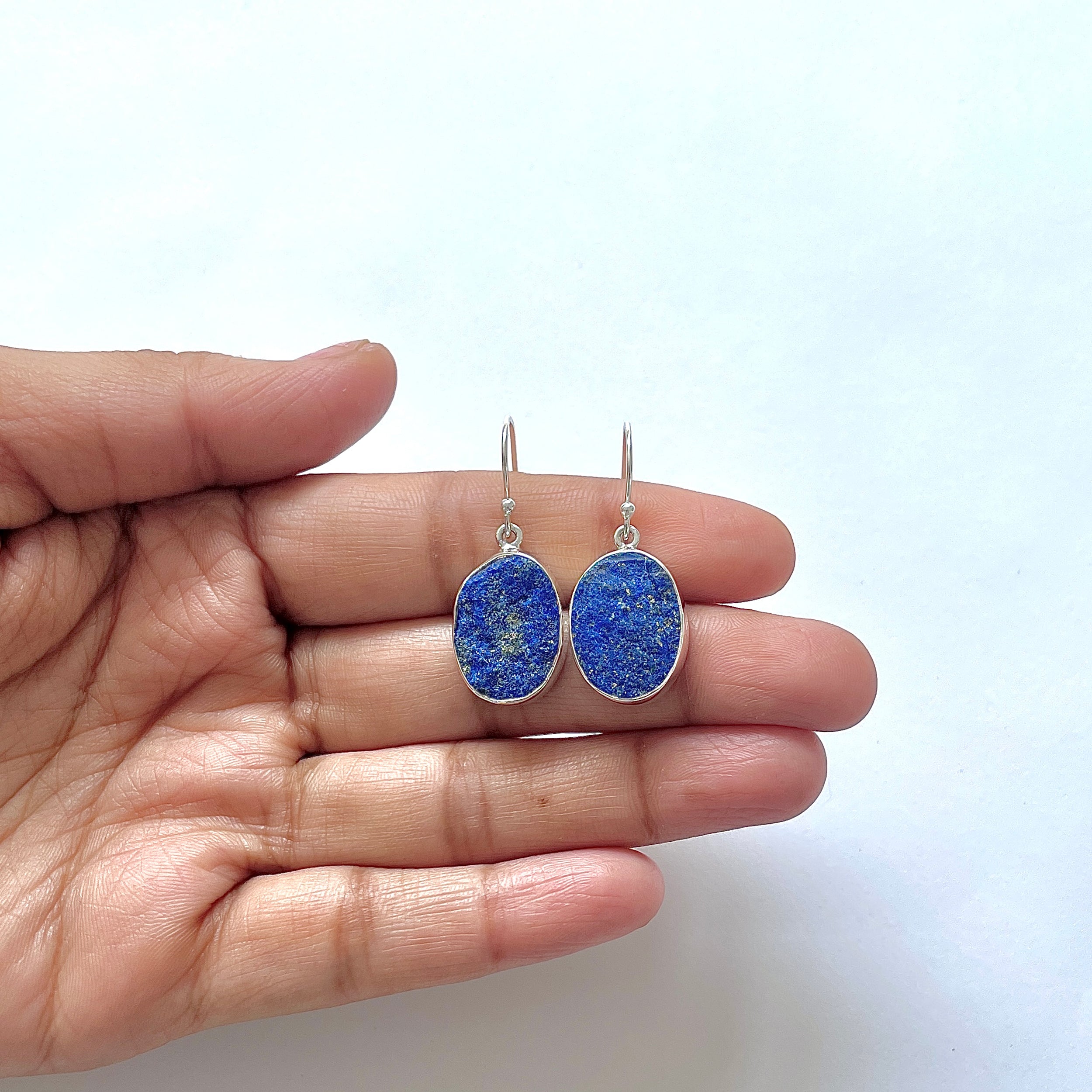 Lapis Rough Earring-(LLP-3-8)