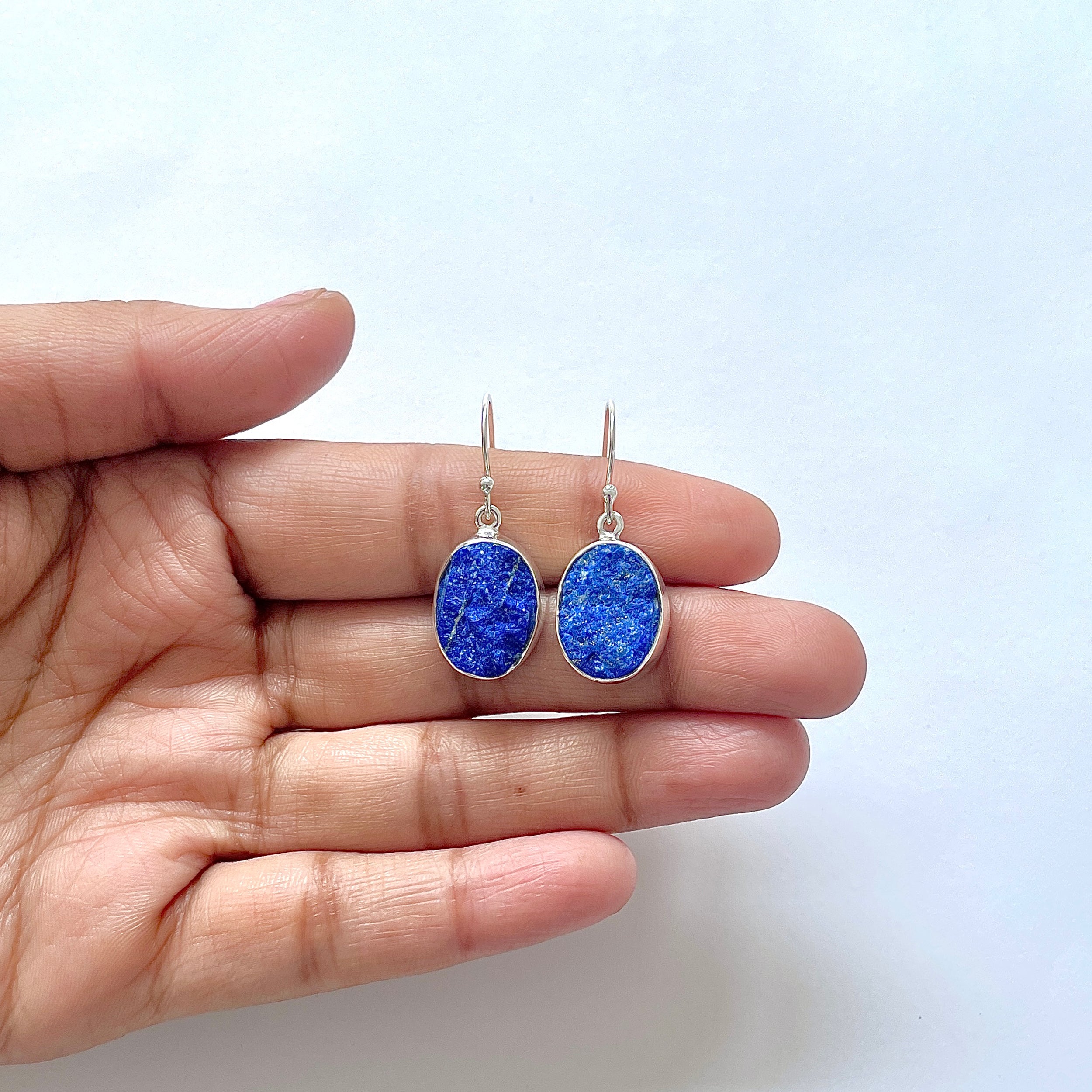 Lapis Rough Earring-(LLP-3-9)