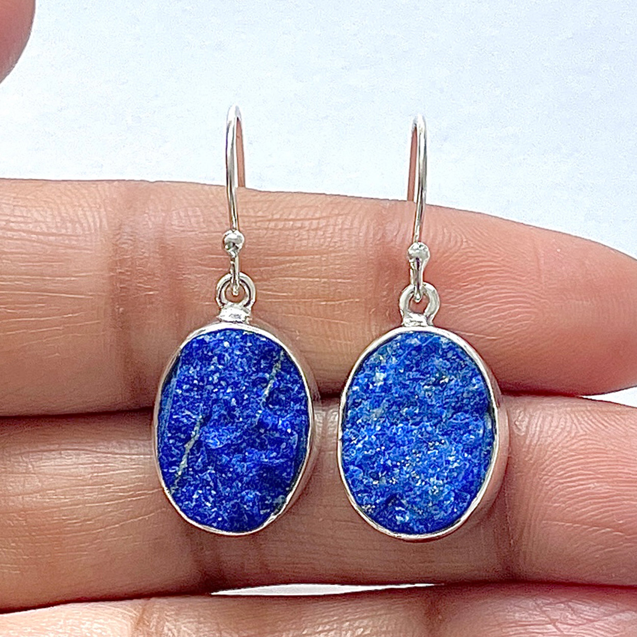 Lapis Rough Earring-(LLP-3-9)