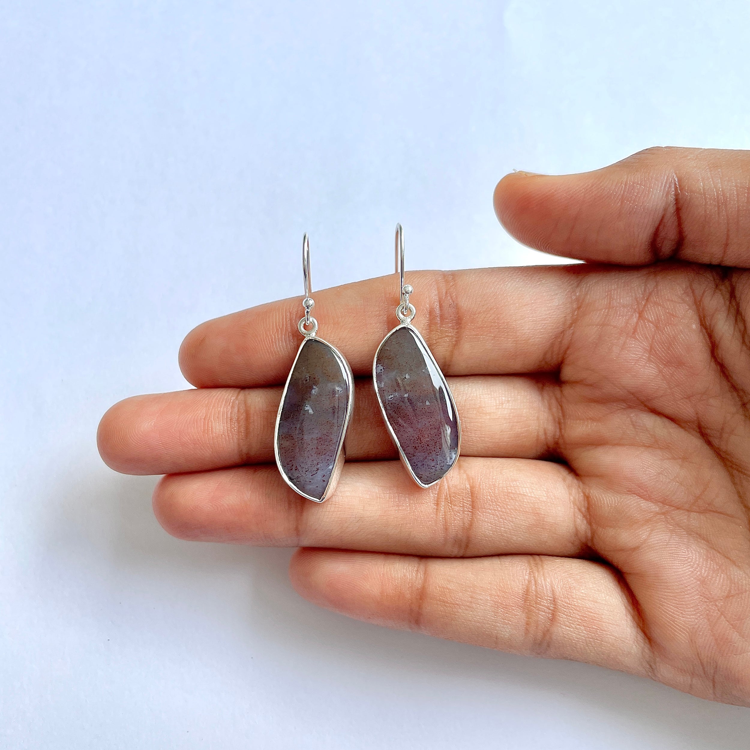 Moss Agate Earring-(MOA-3-14)