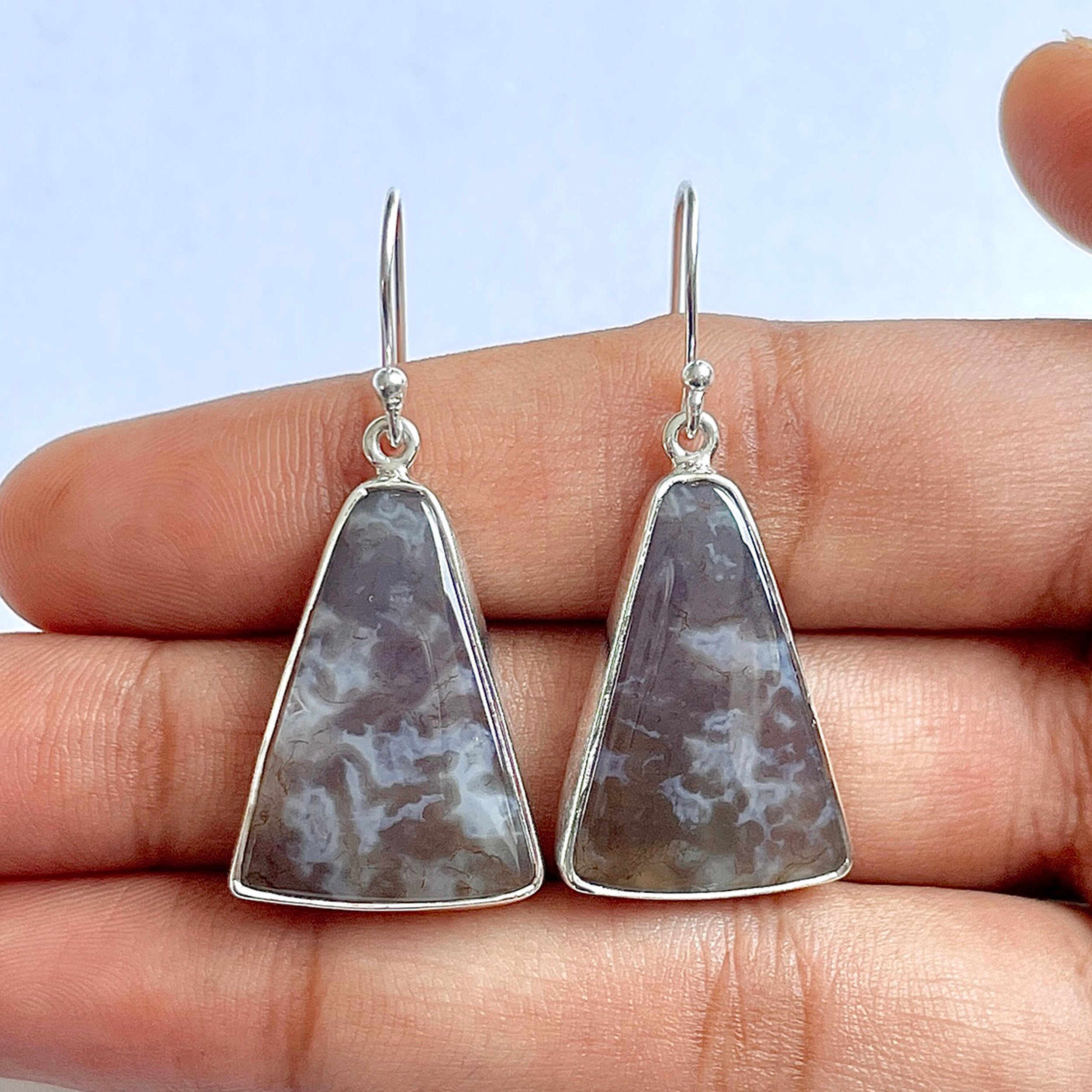 Moss Agate Earring-(MOA-3-19)