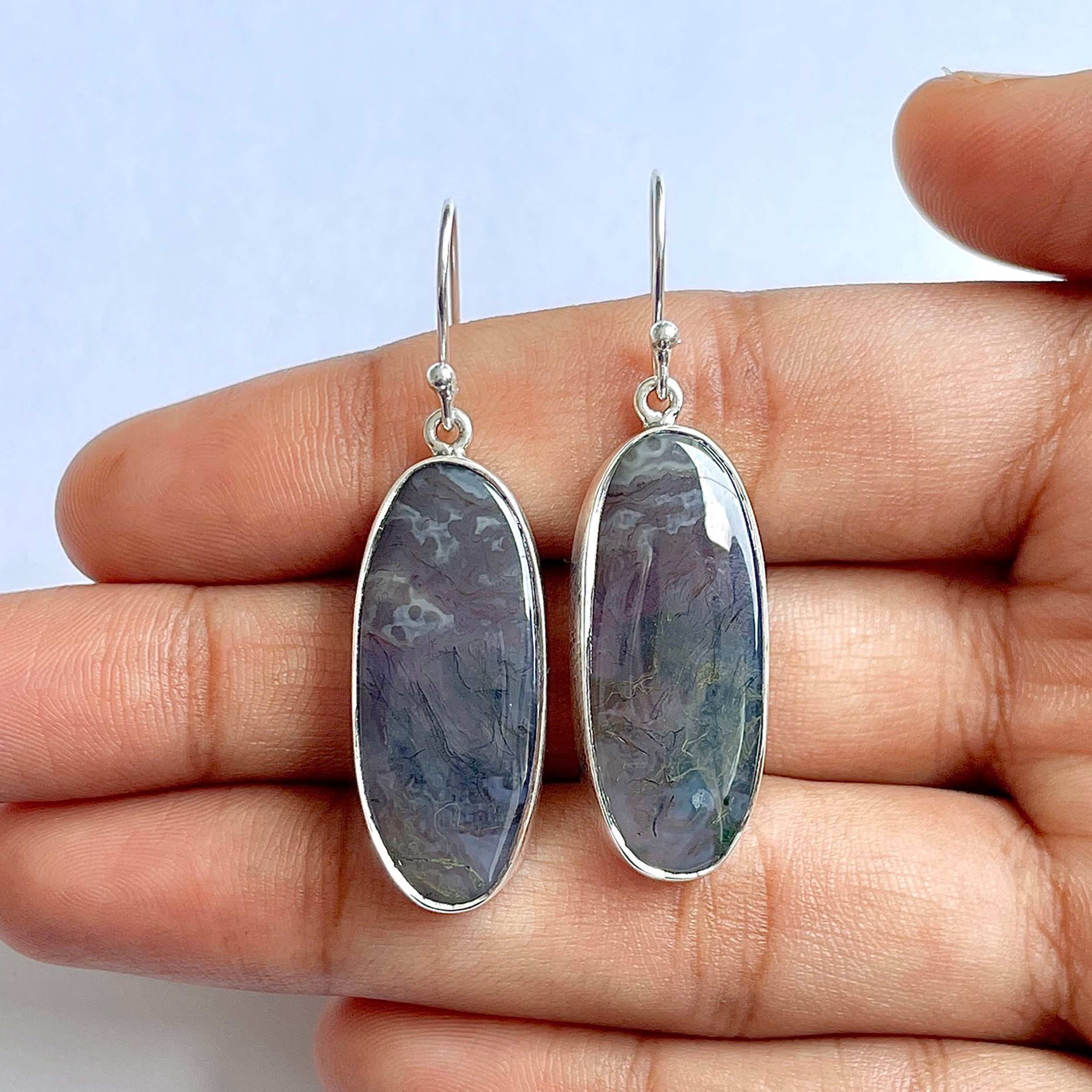 Moss Agate Earring-(MOA-3-21)