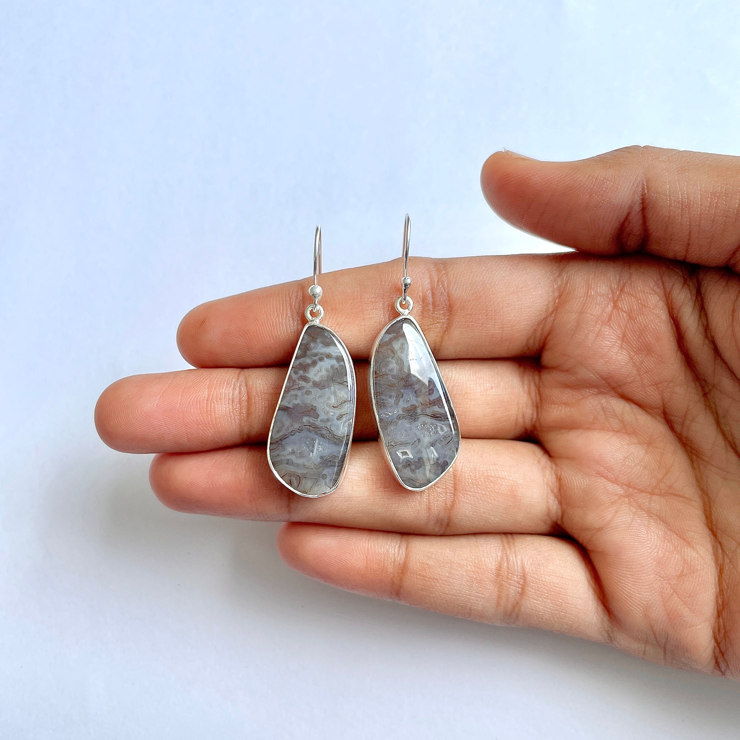 Moss Agate Earring-(MOA-3-24)