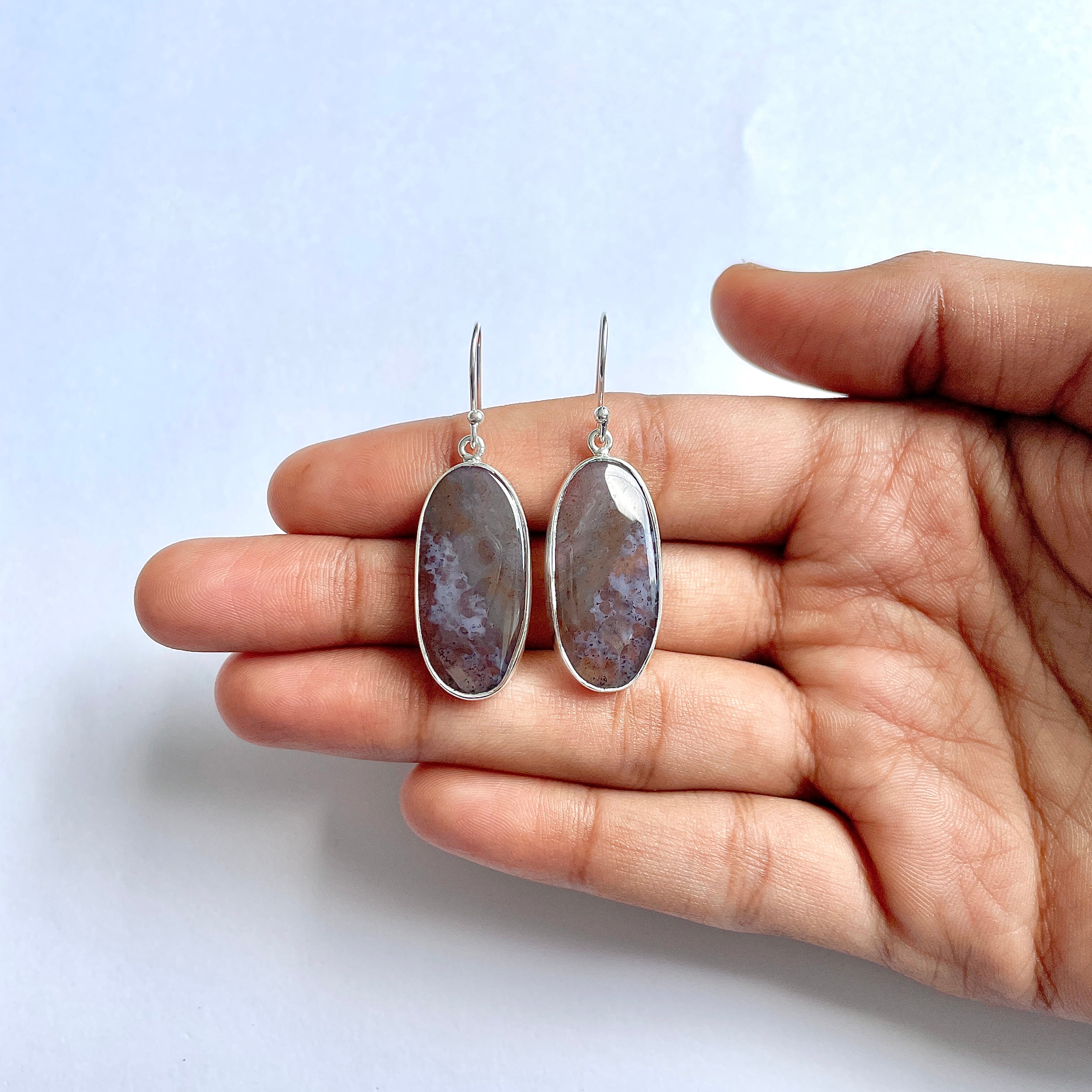 Moss Agate Earring-(MOA-3-28)