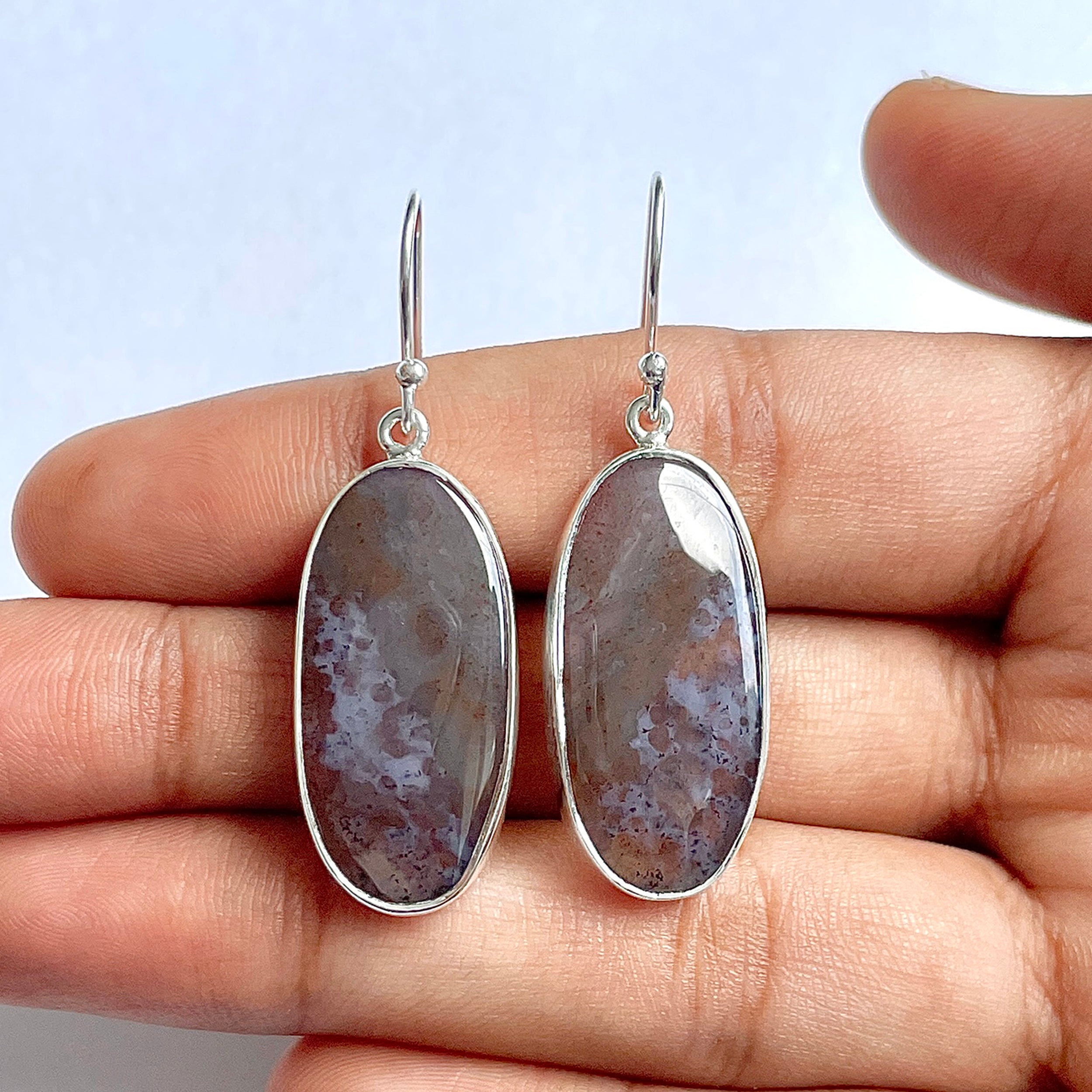 Moss Agate Earring-(MOA-3-28)