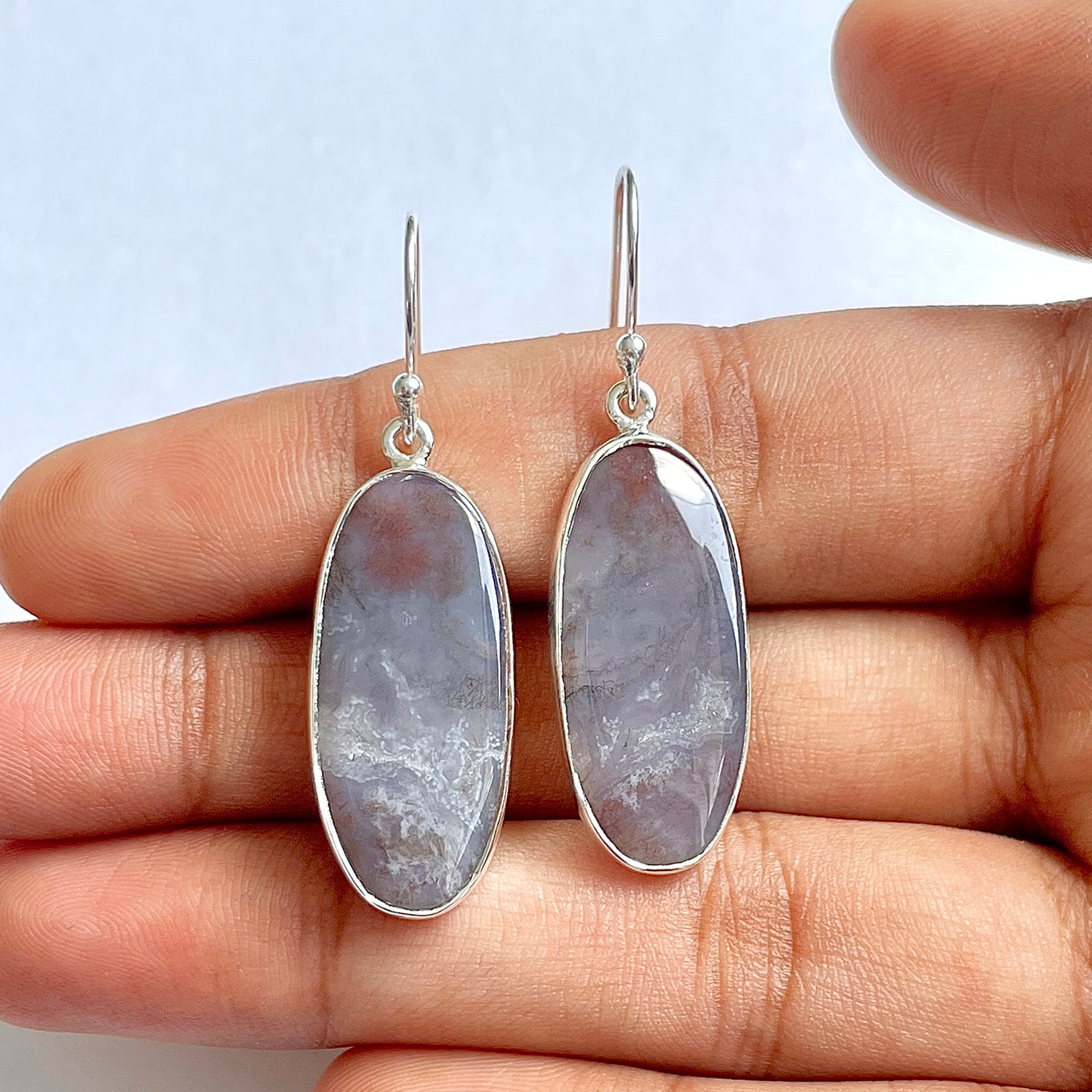 Moss Agate Earring-(MOA-3-38)