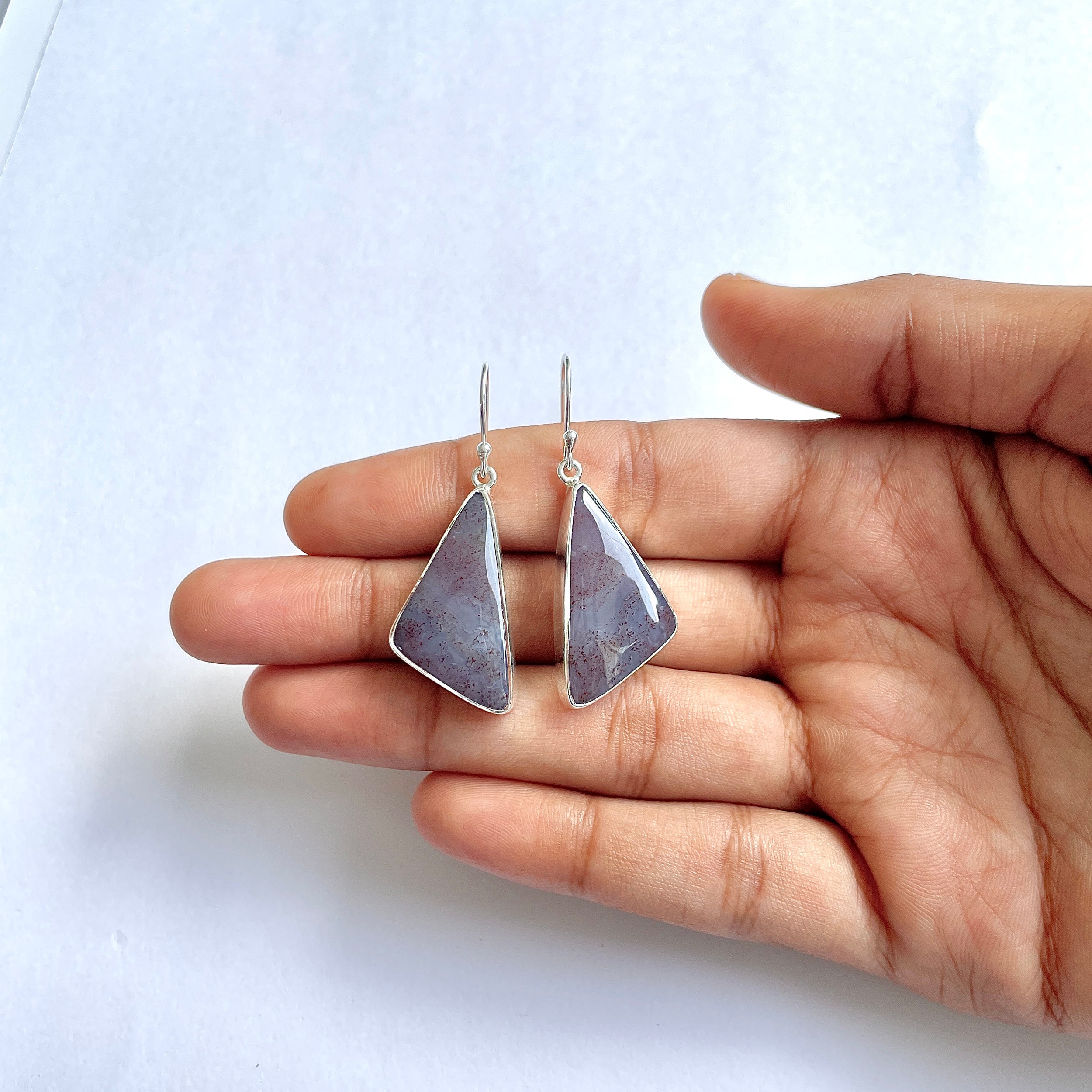 Moss Agate Earring-(MOA-3-39)