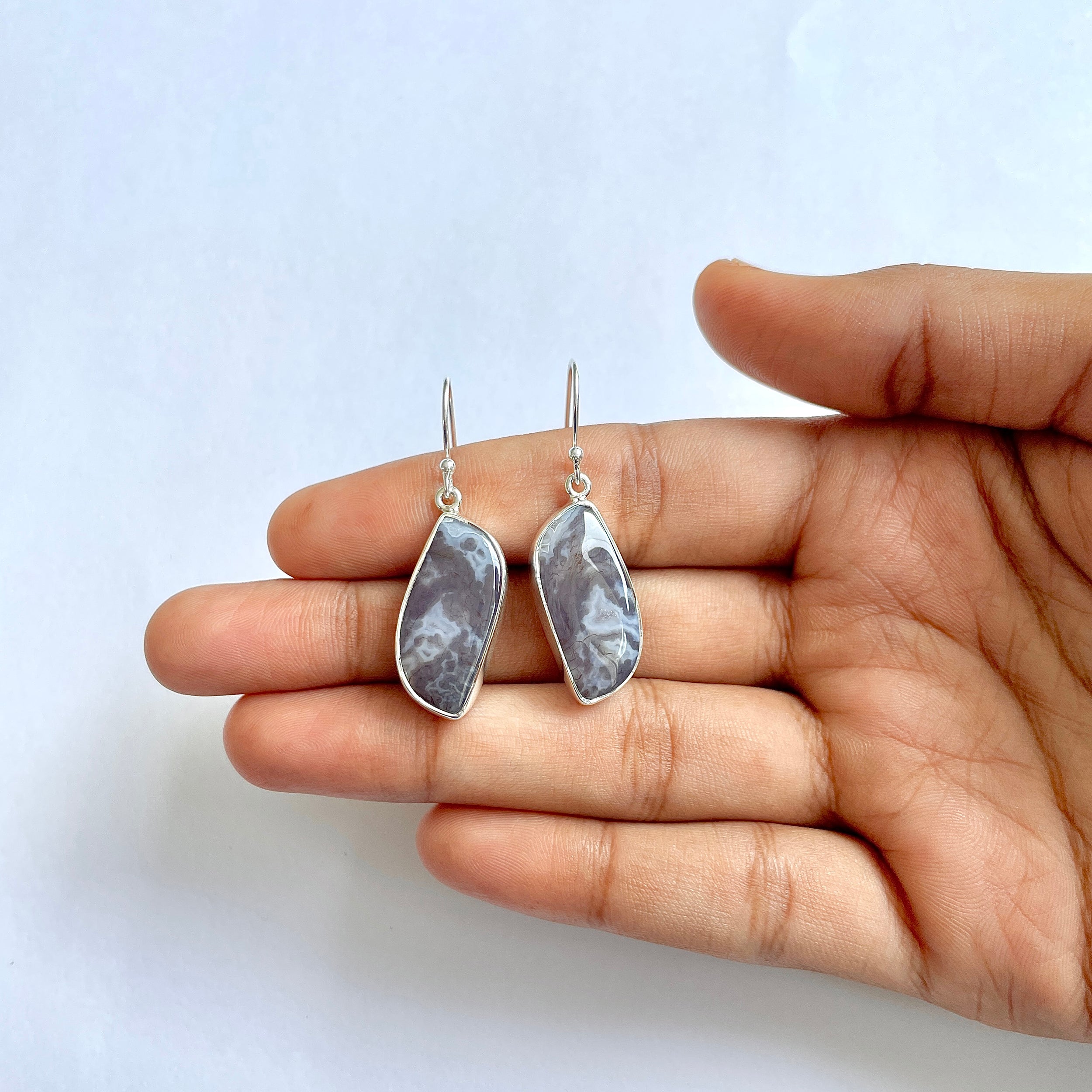 Moss Agate Earring-(MOA-3-44)