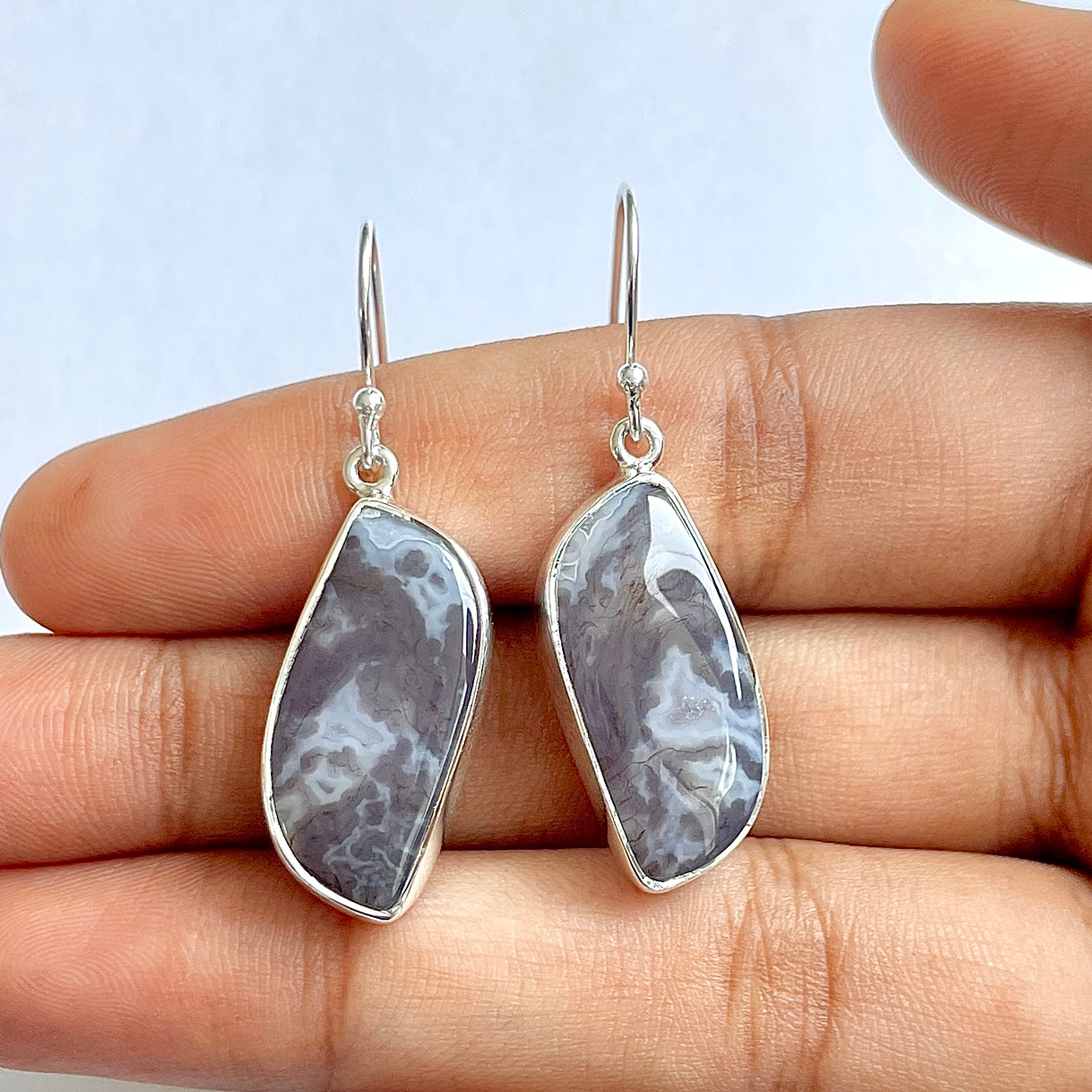 Moss Agate Earring-(MOA-3-44)