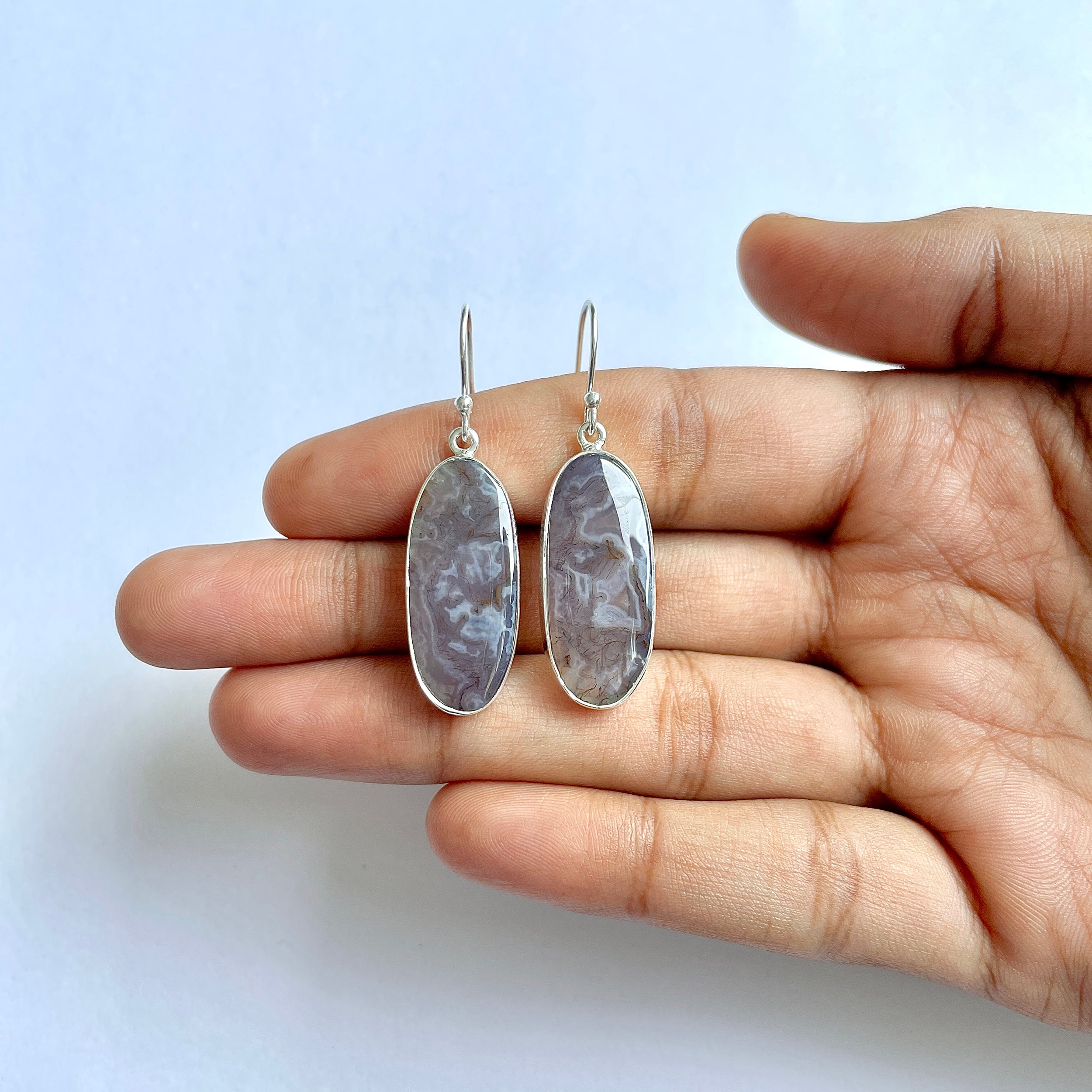 Moss Agate Earring-(MOA-3-48)