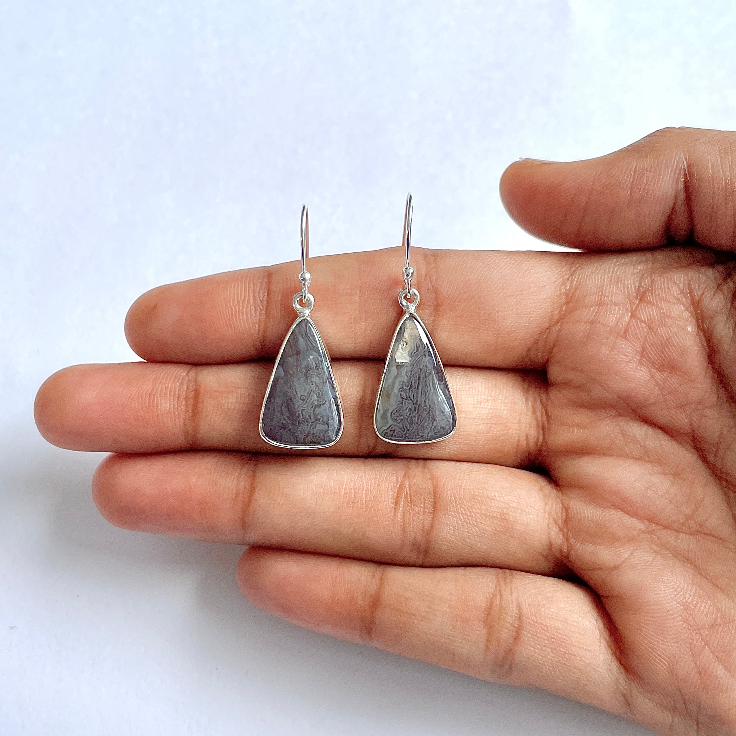 Moss Agate Earring-(MOA-3-5)