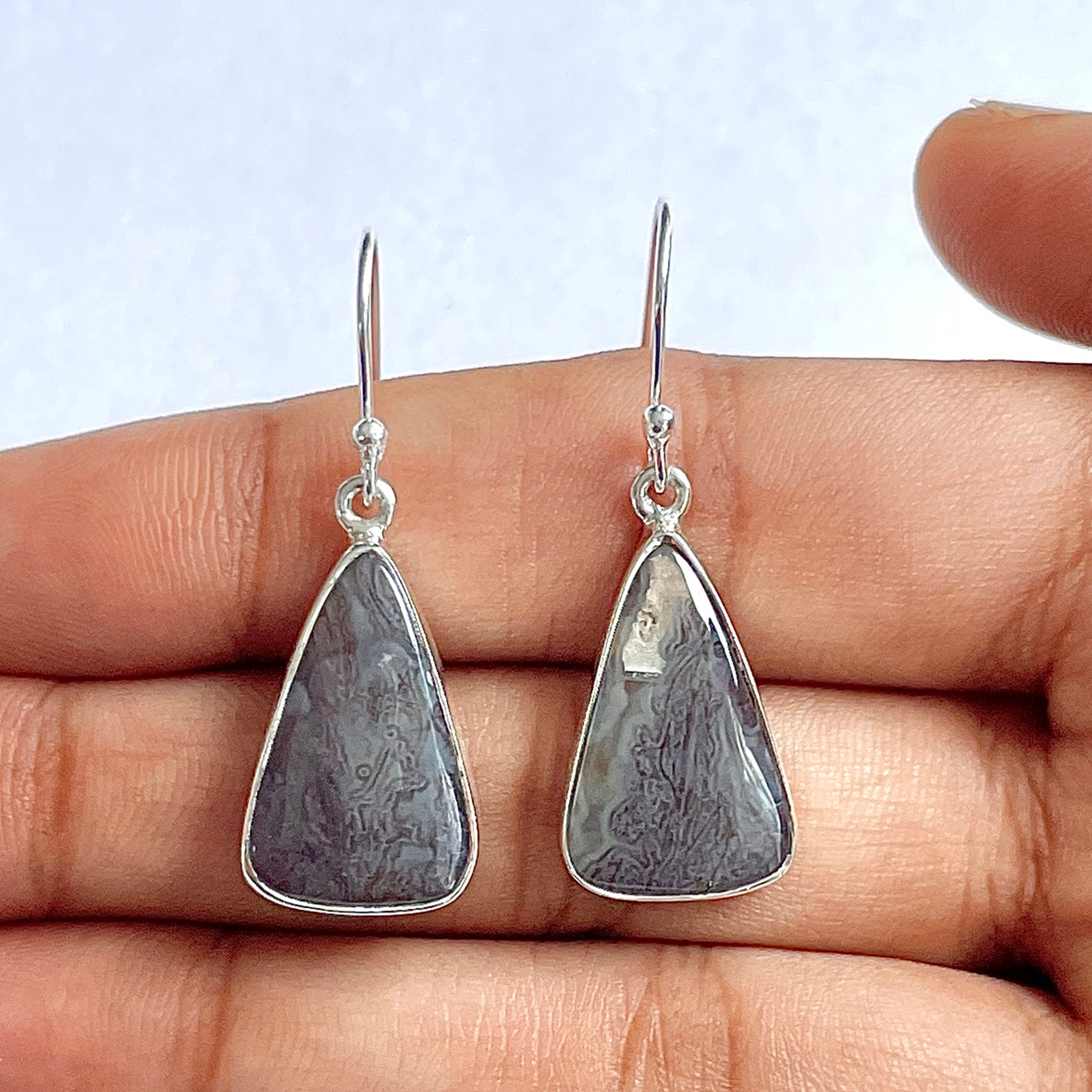 Moss Agate Earring-(MOA-3-5)