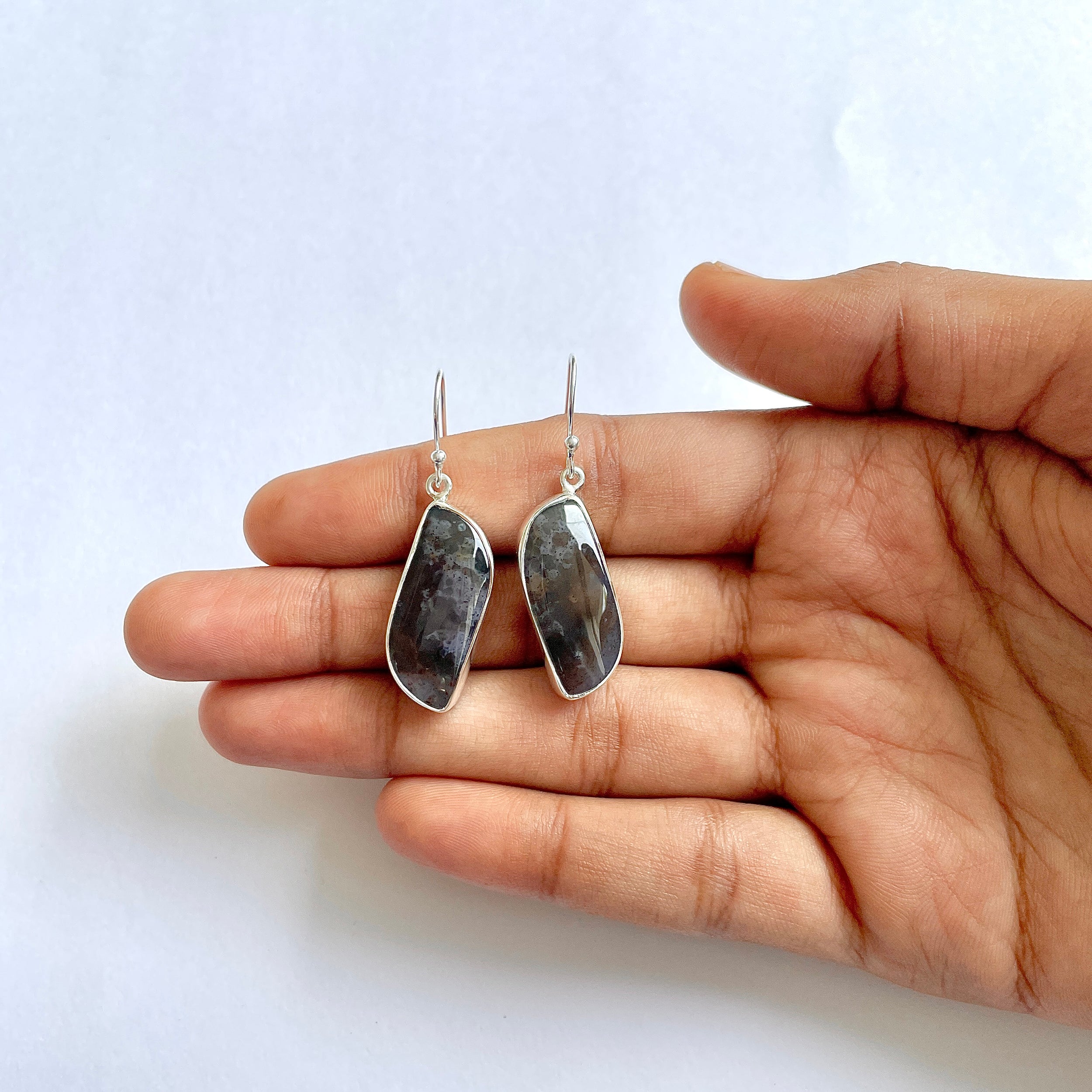 Moss Agate Earring-(MOA-3-53)