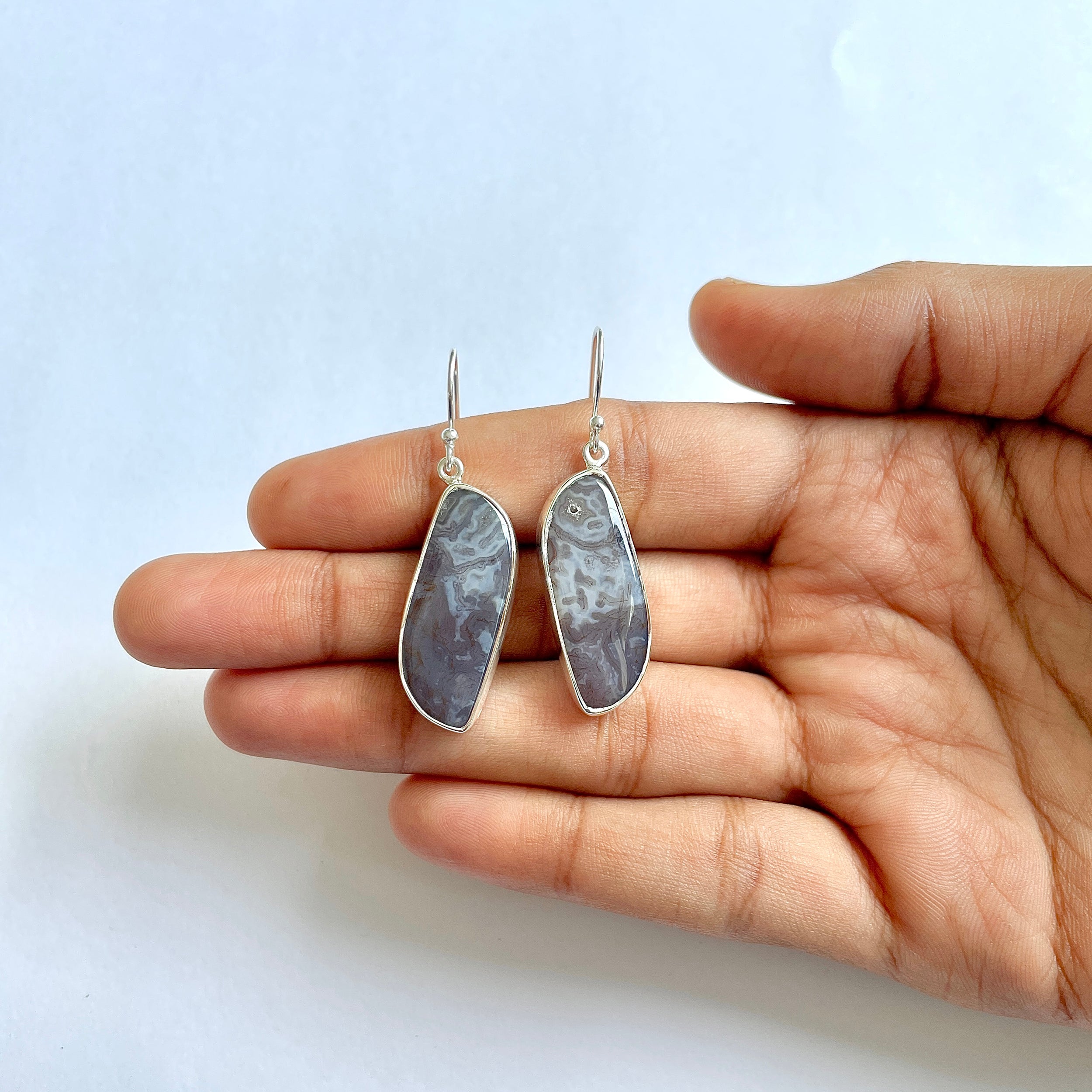 Moss Agate Earring-(MOA-3-54)