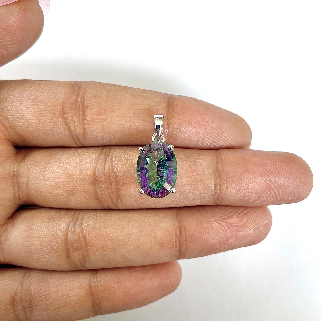 Mystic Topaz Pendant-(MST-RDP-478)