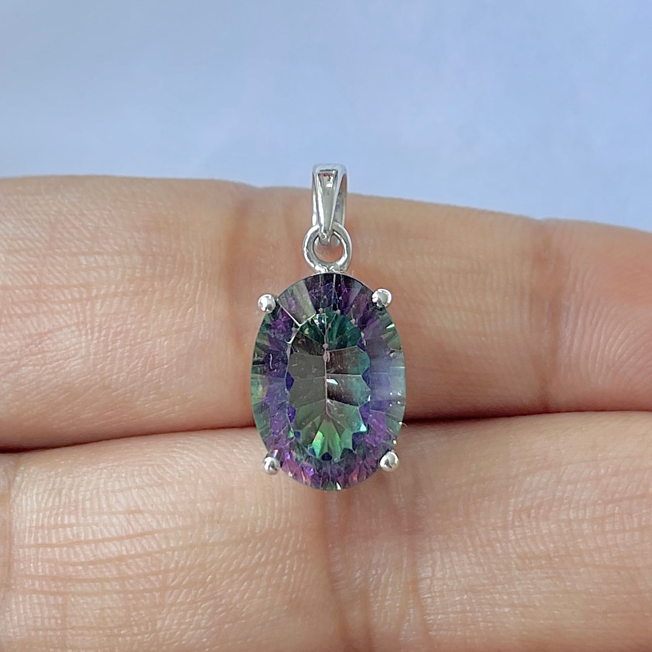 Mystic Topaz Pendant-(MST-RDP-478)