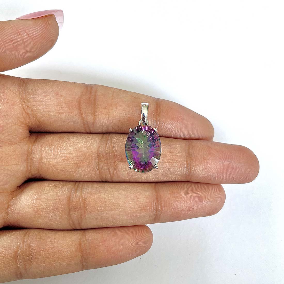 Mystic Topaz Pendant-(MST-RDP-479)