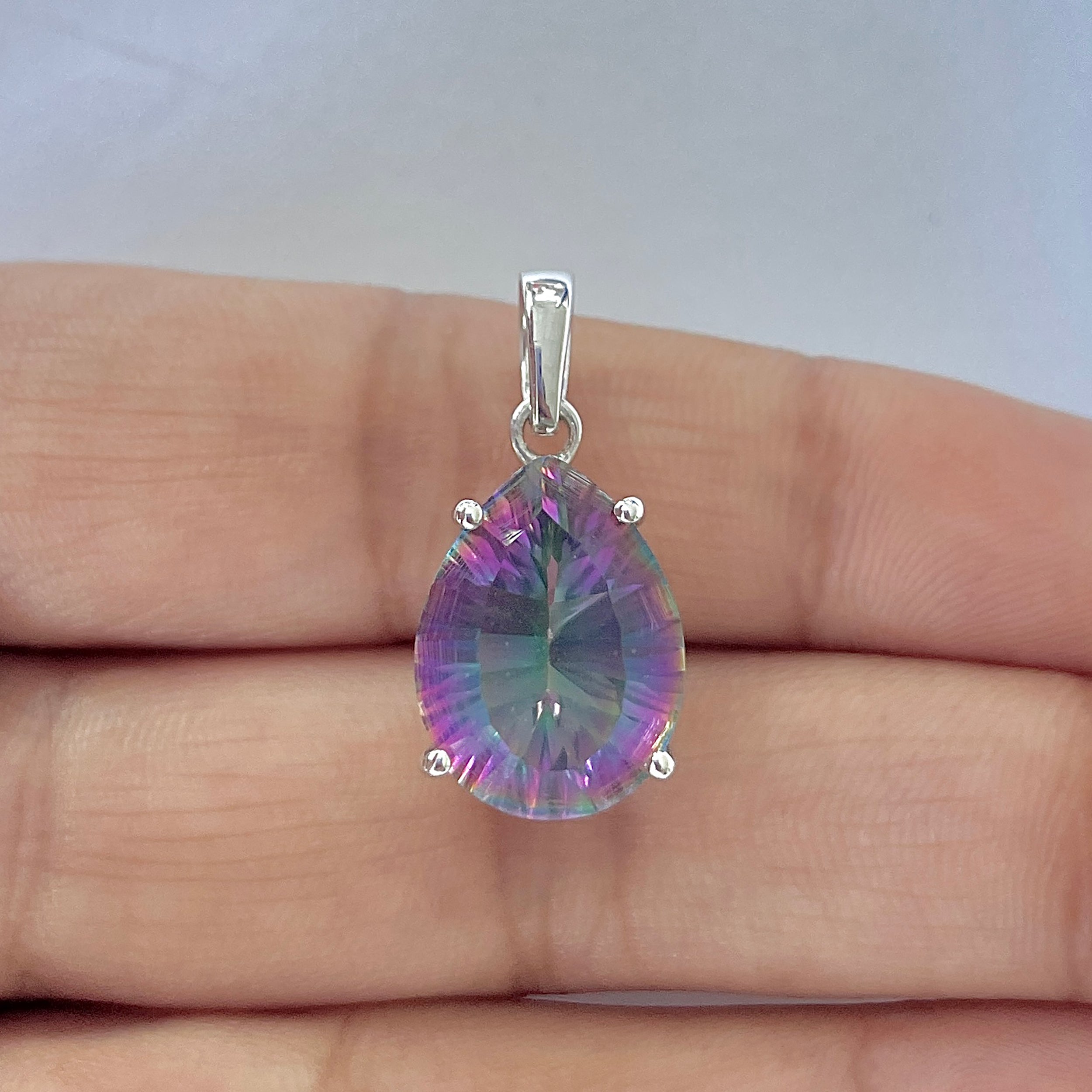 Mystic Topaz Pendant-(MST-RDP-481)