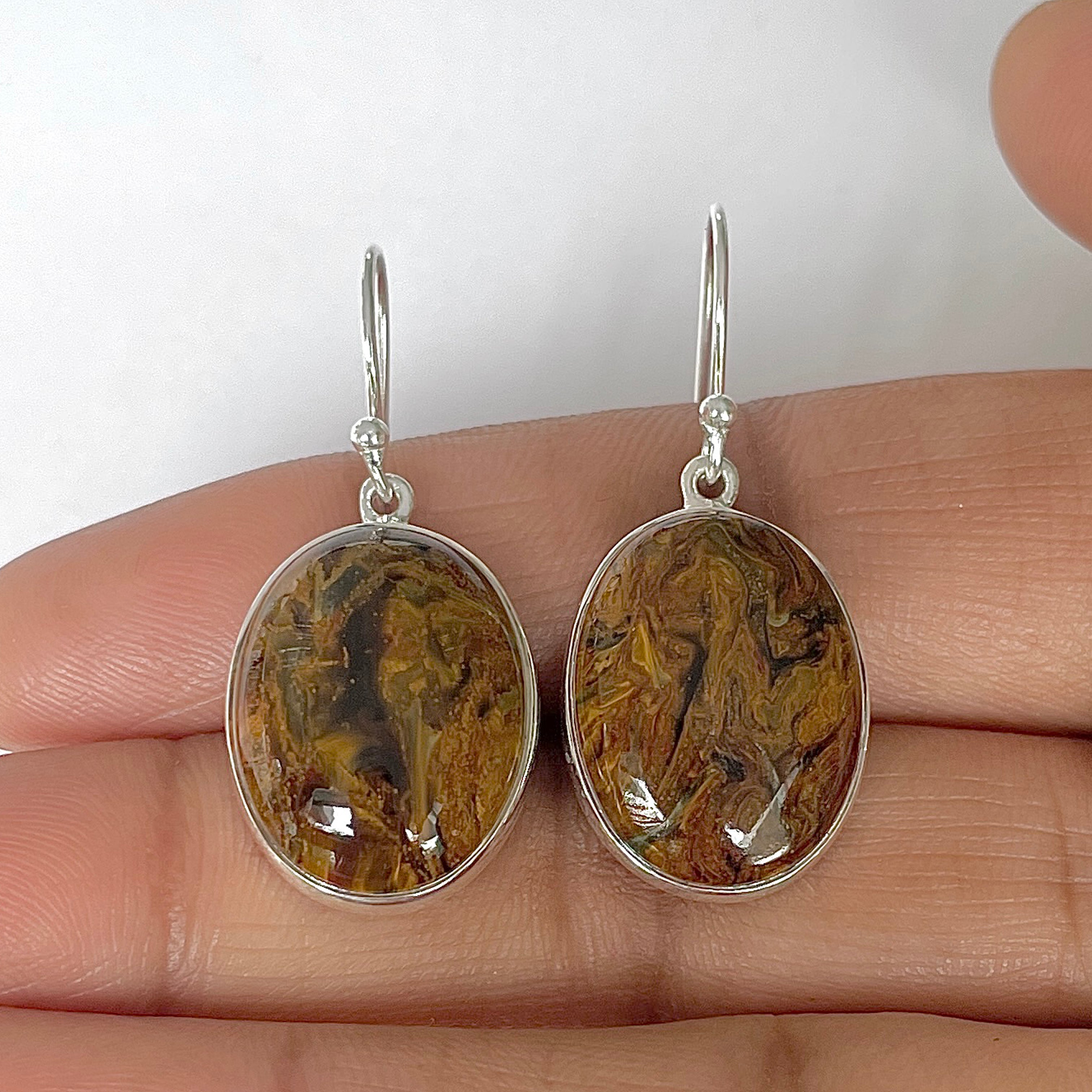 Pietersite Earring-(PIT-3-38)