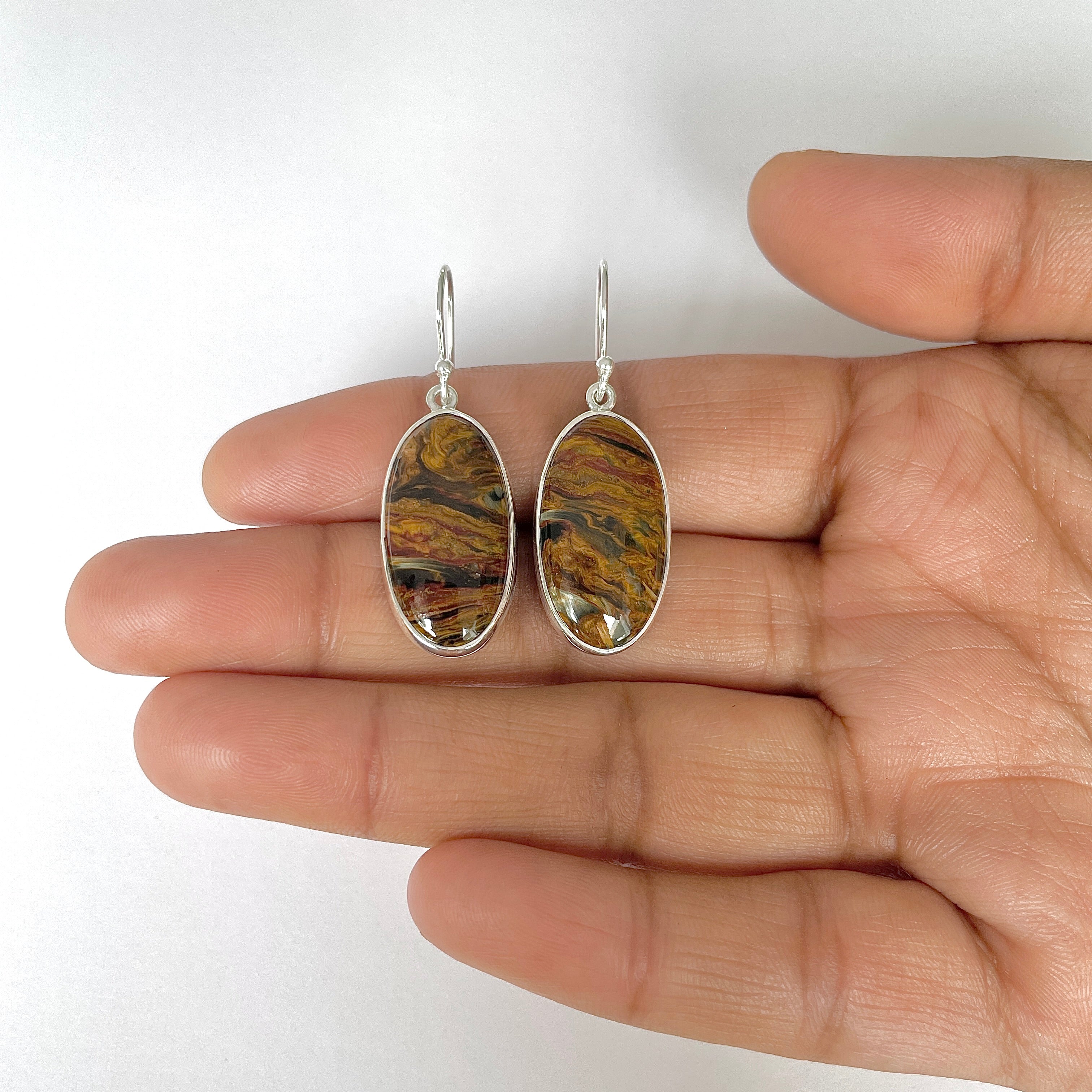 Pietersite Earring-(PIT-3-46)