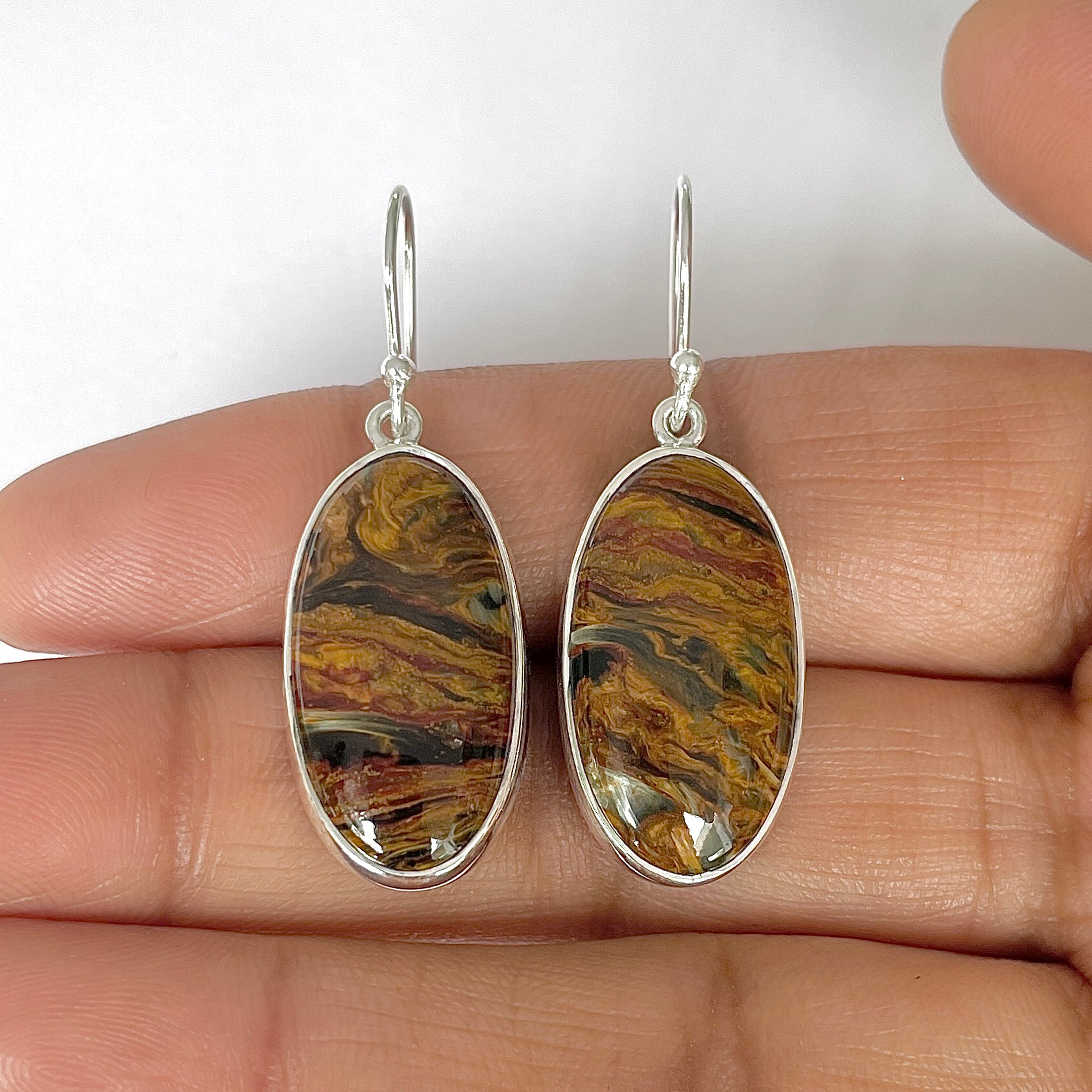 Pietersite Earring-(PIT-3-46)