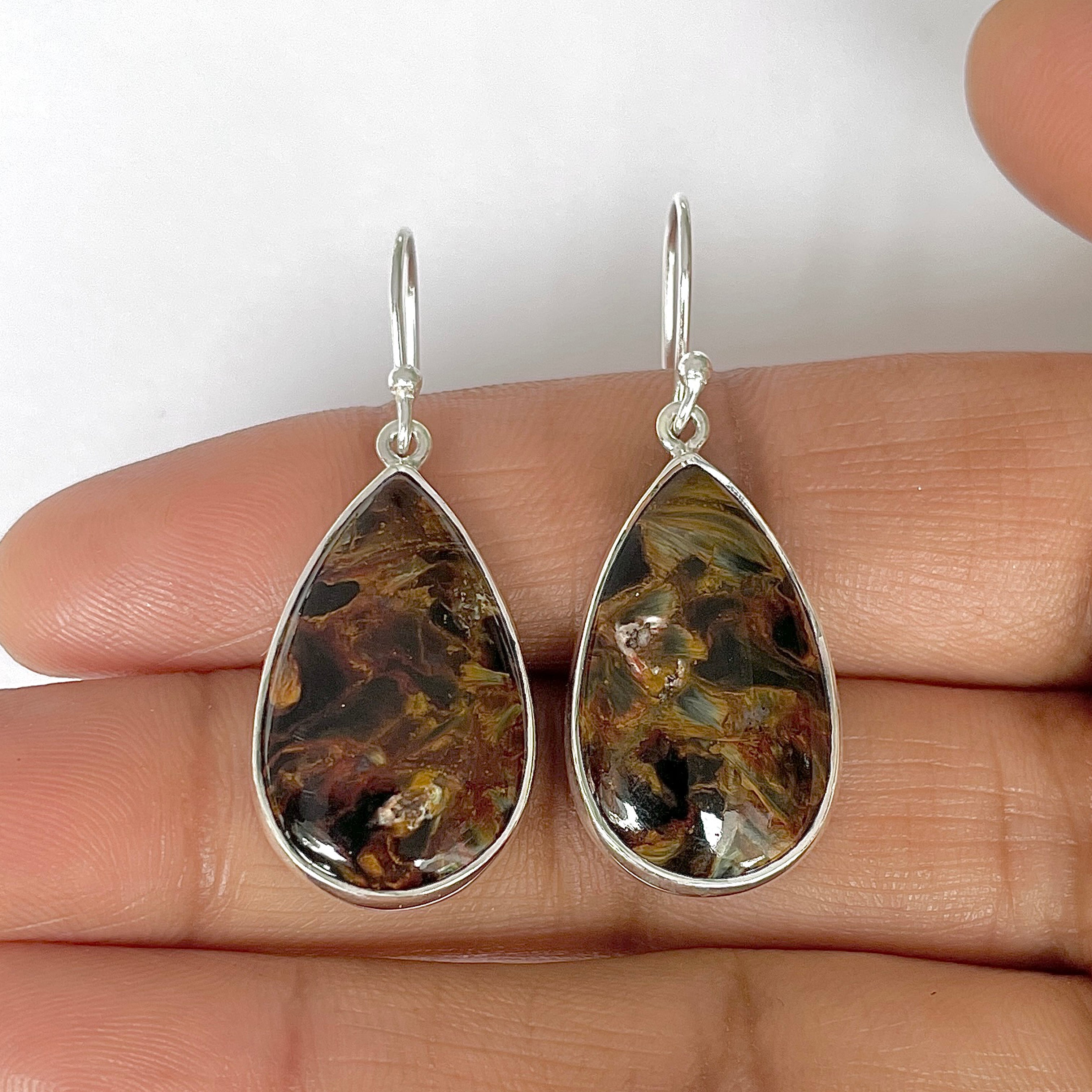 Pietersite Earring-(PIT-3-49)