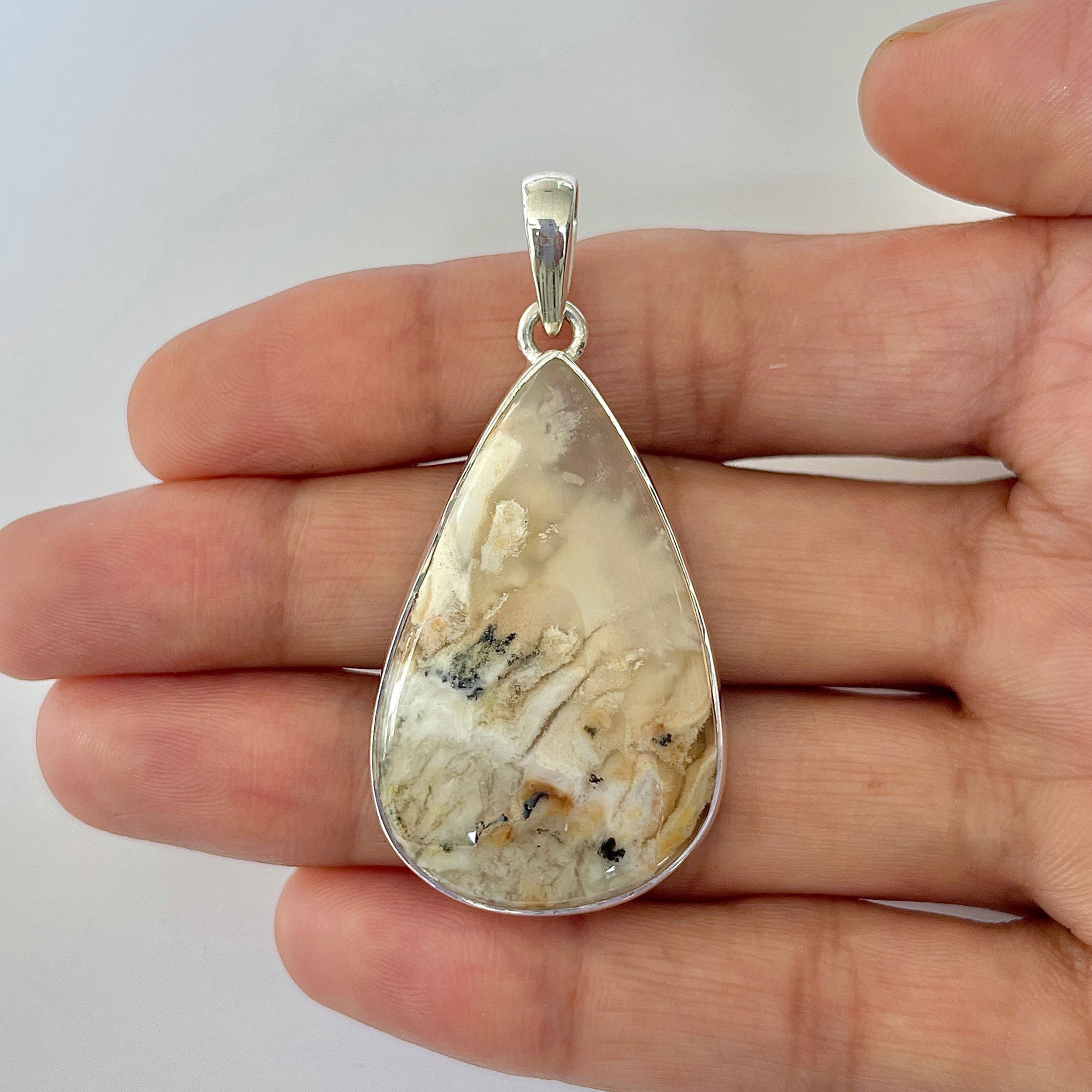 Plume Agate Pendant-(PLA-1-10)