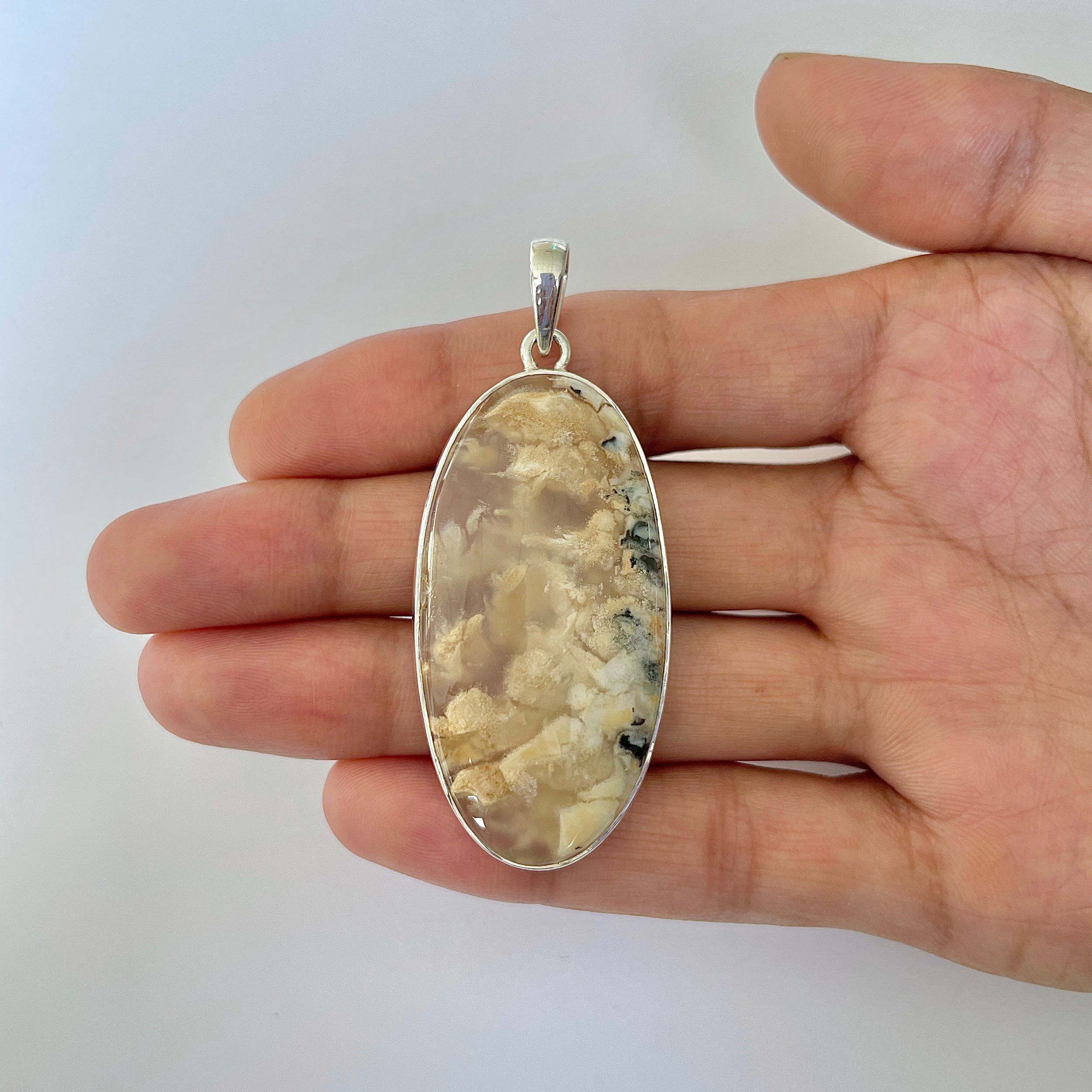 Plume Agate Pendant-(PLA-1-11)