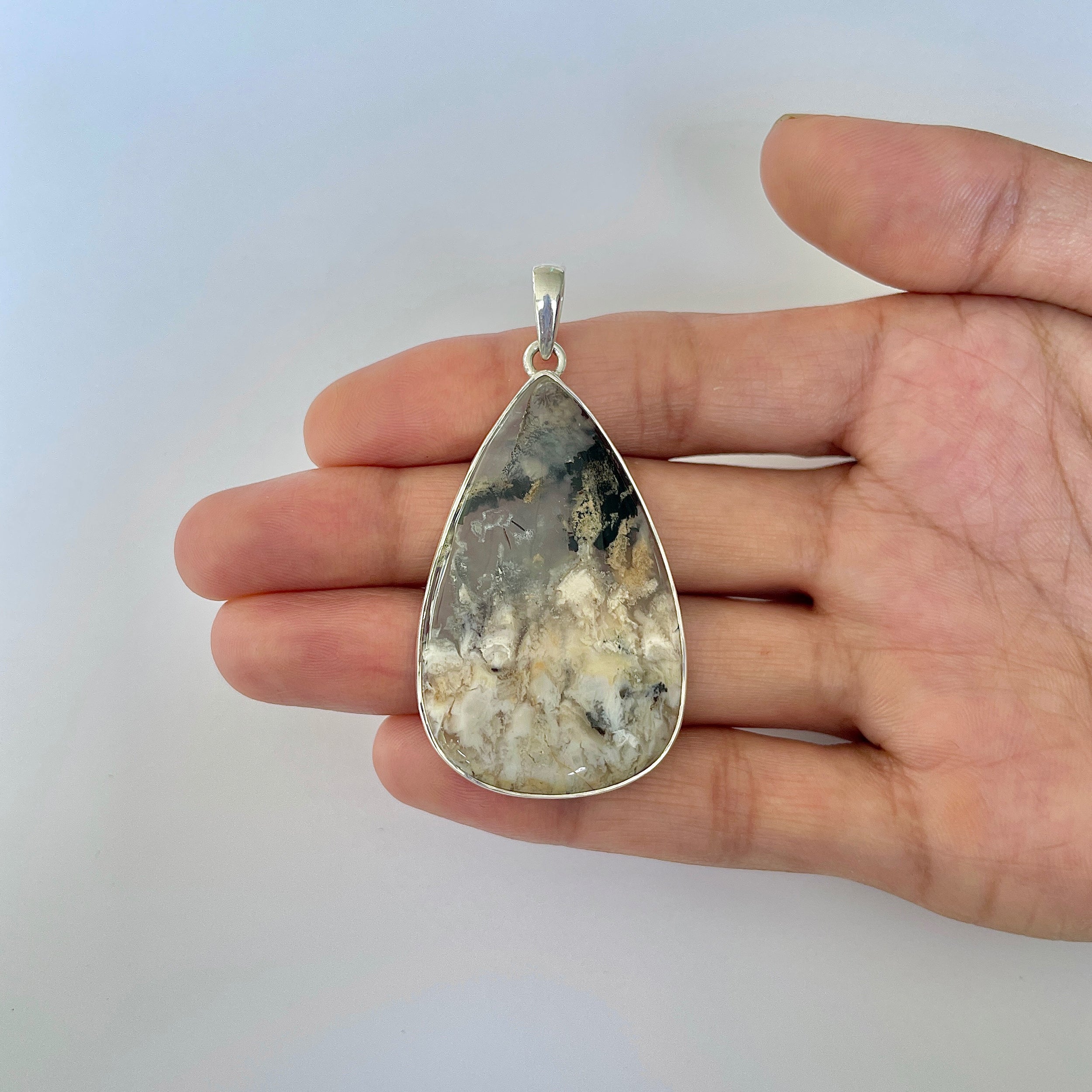 Plume Agate Pendant-(PLA-1-12)