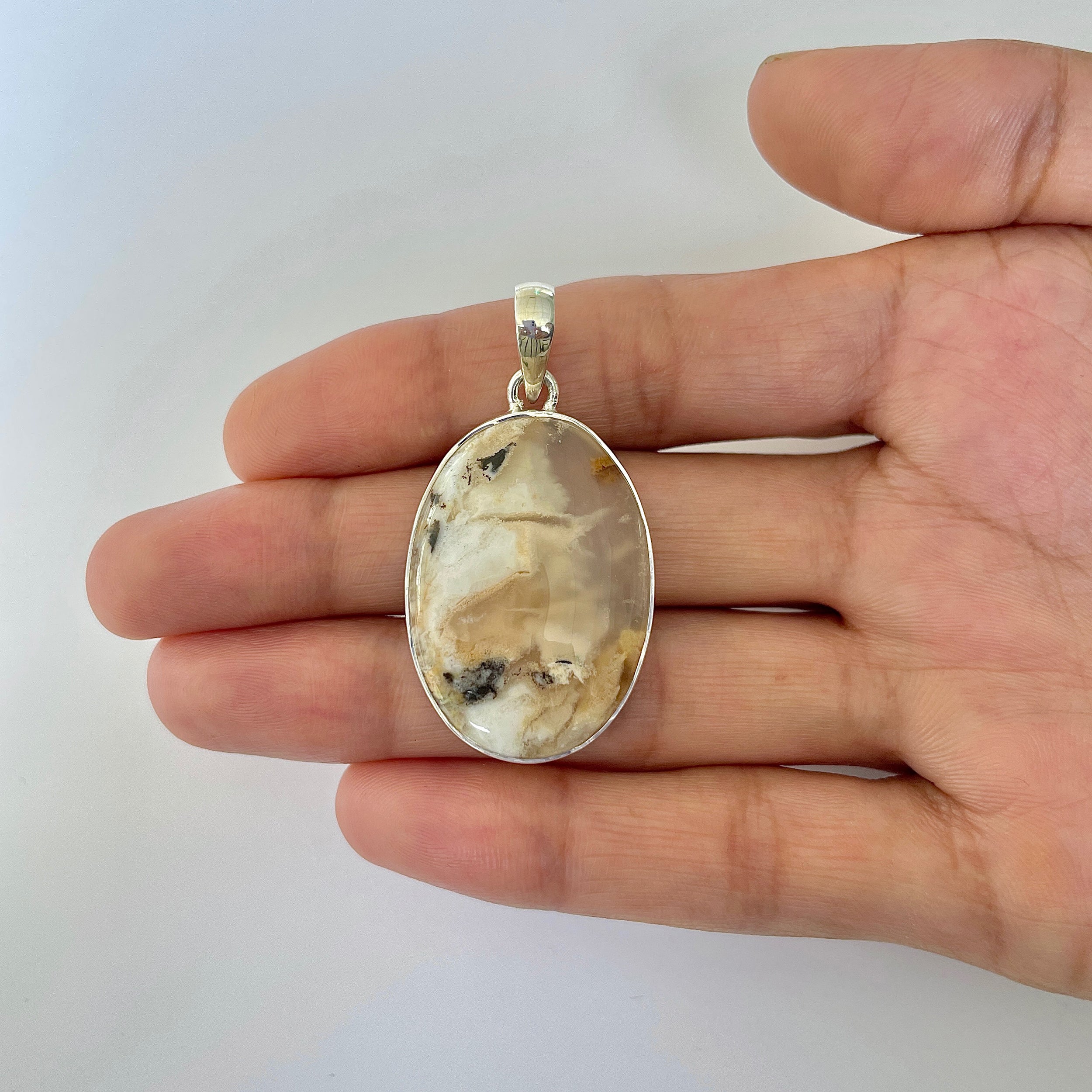Plume Agate Pendant-(PLA-1-13)
