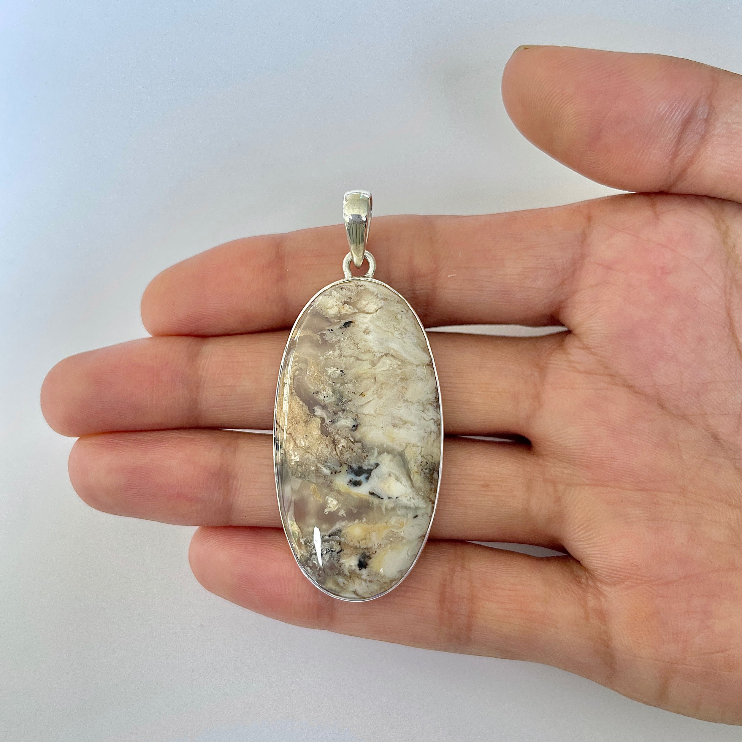 Plume Agate Pendant-(PLA-1-14)