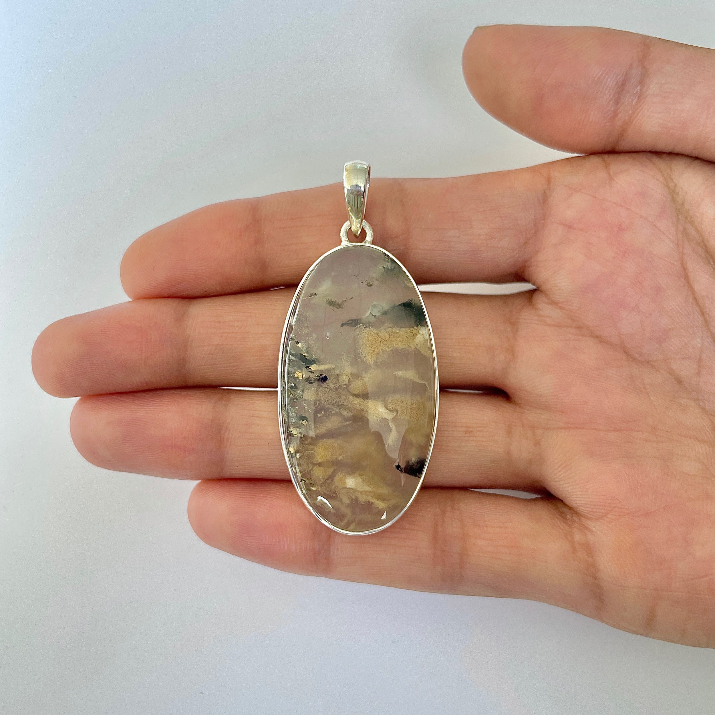 Plume Agate Pendant-(PLA-1-15)