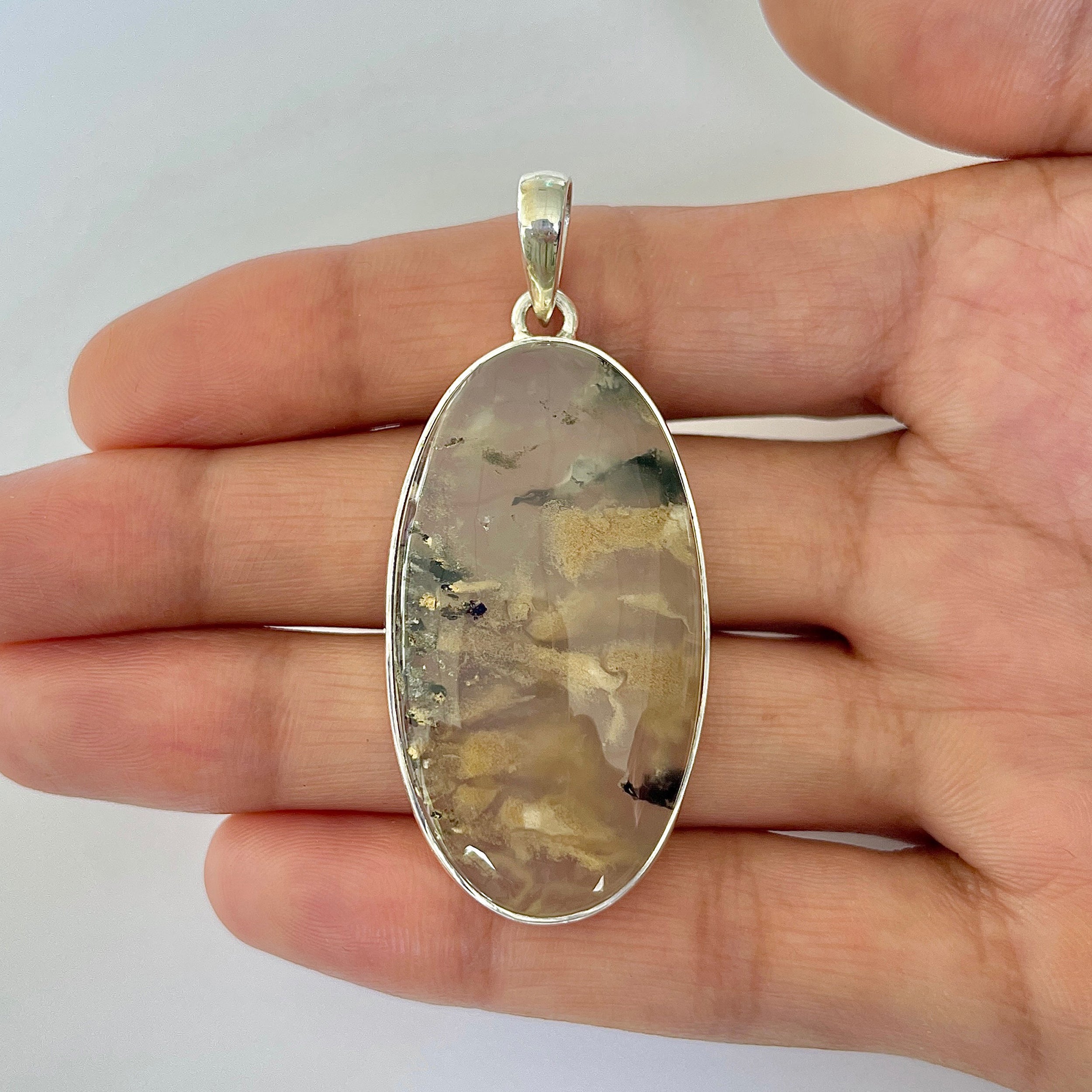 Plume Agate Pendant-(PLA-1-15)