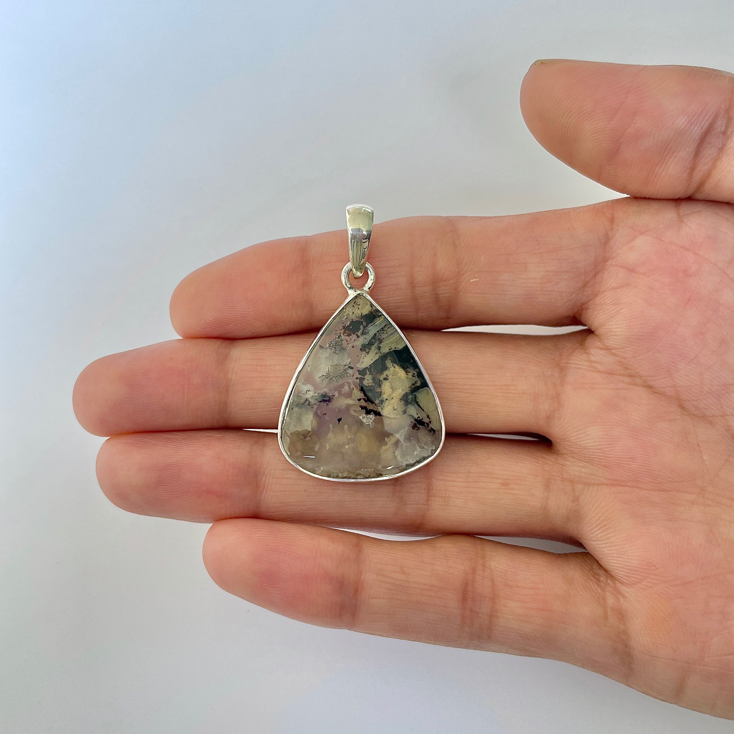 Plume Agate Pendant-(PLA-1-16)