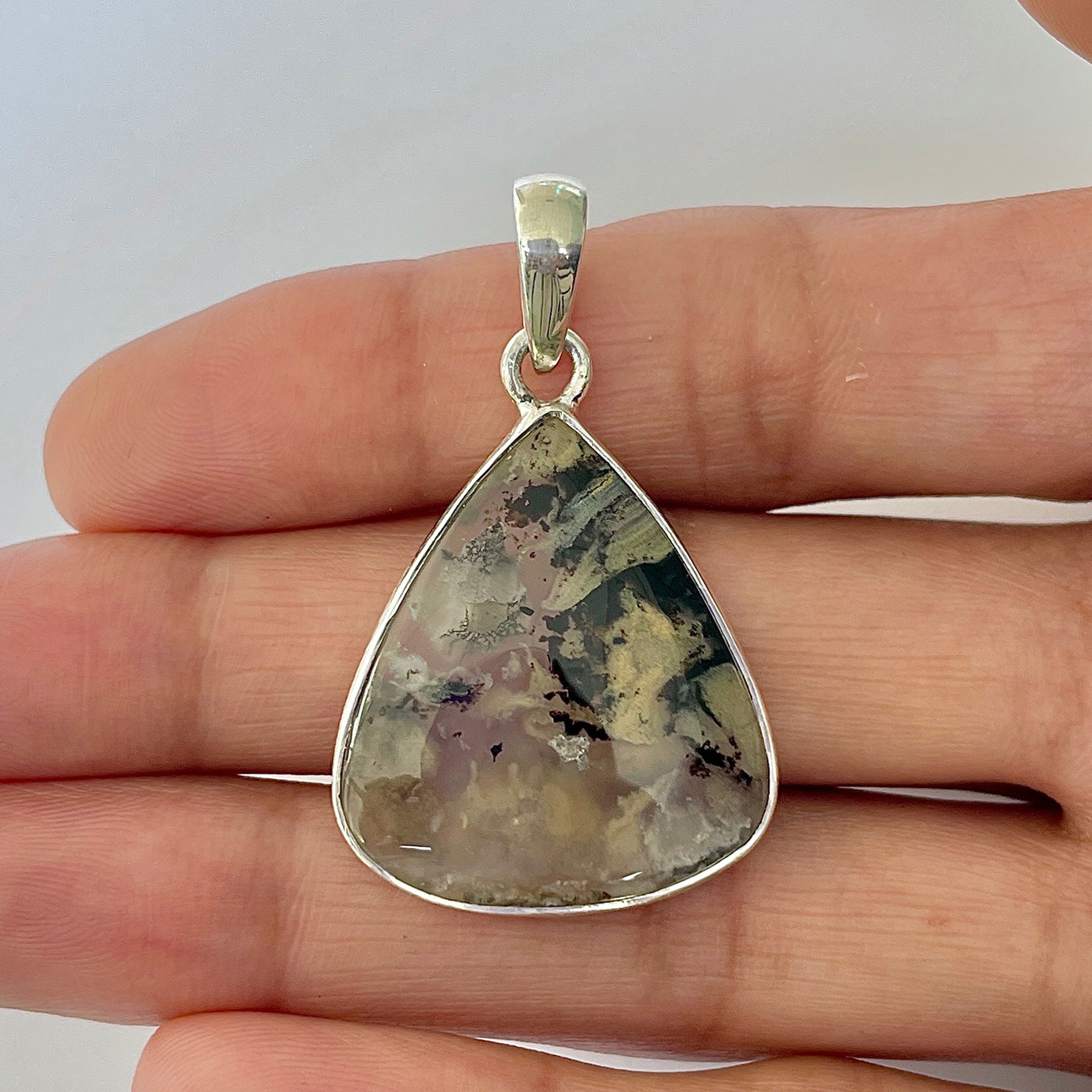 Plume Agate Pendant-(PLA-1-16)