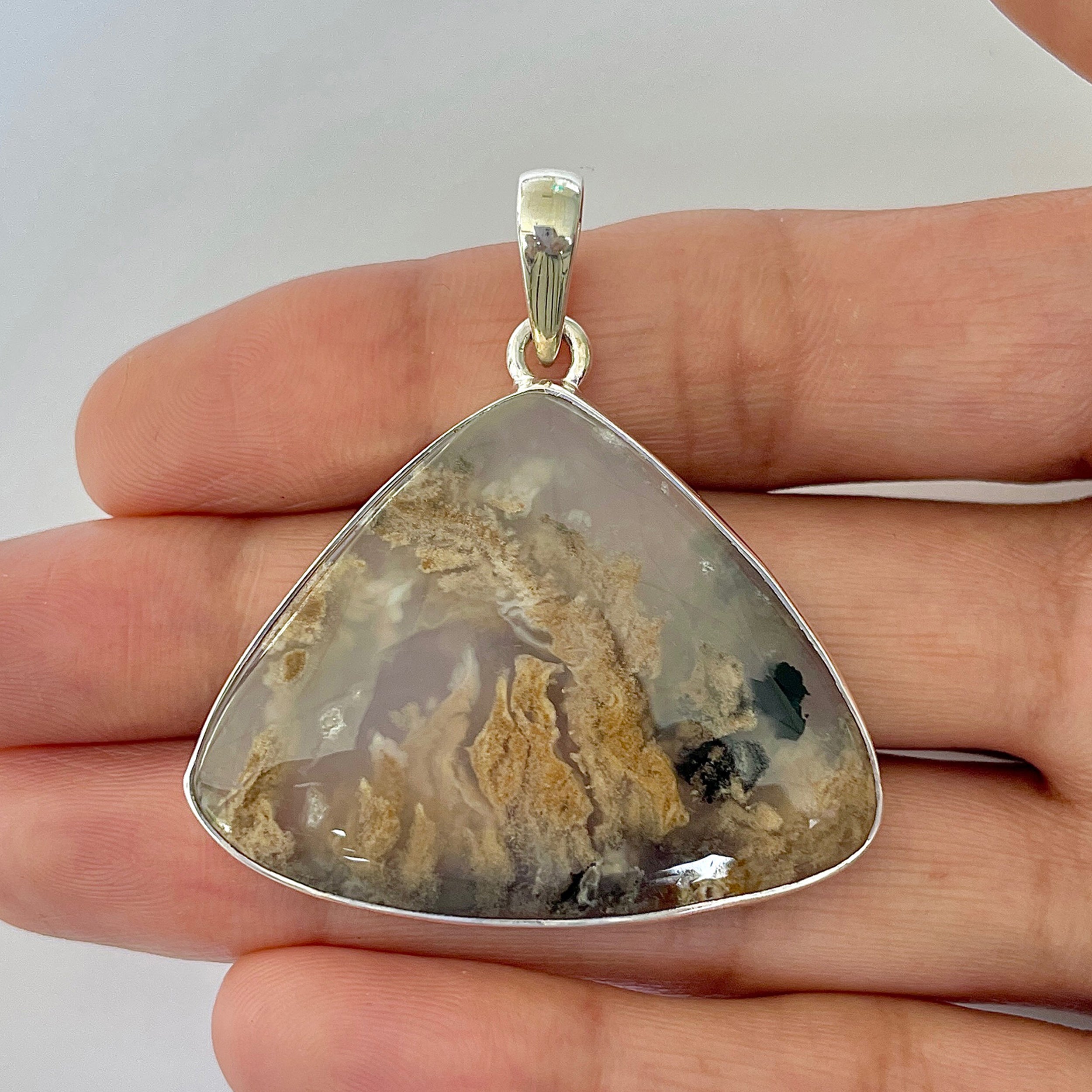 Plume Agate Pendant-(PLA-1-2)