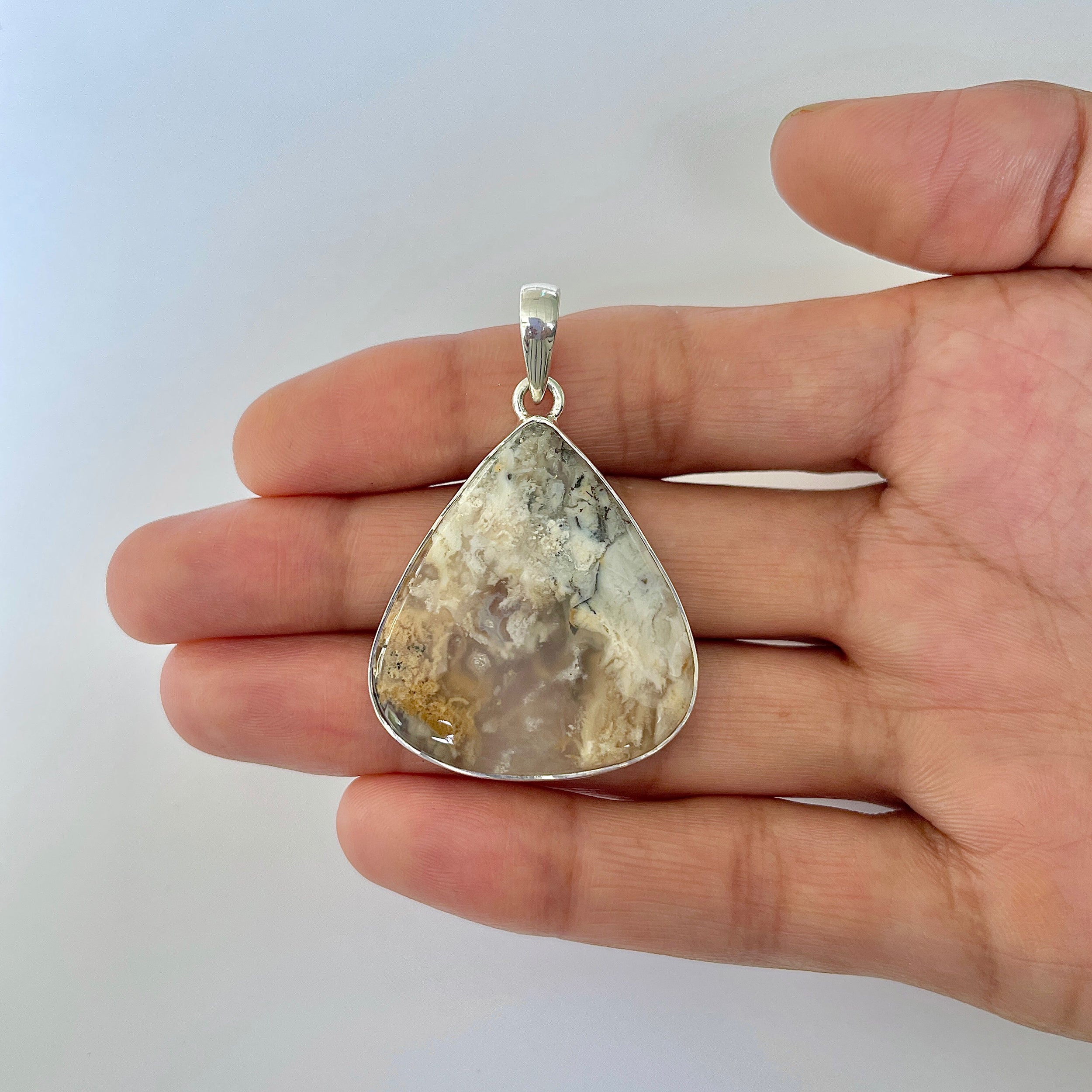 Plume Agate Pendant-(PLA-1-20)