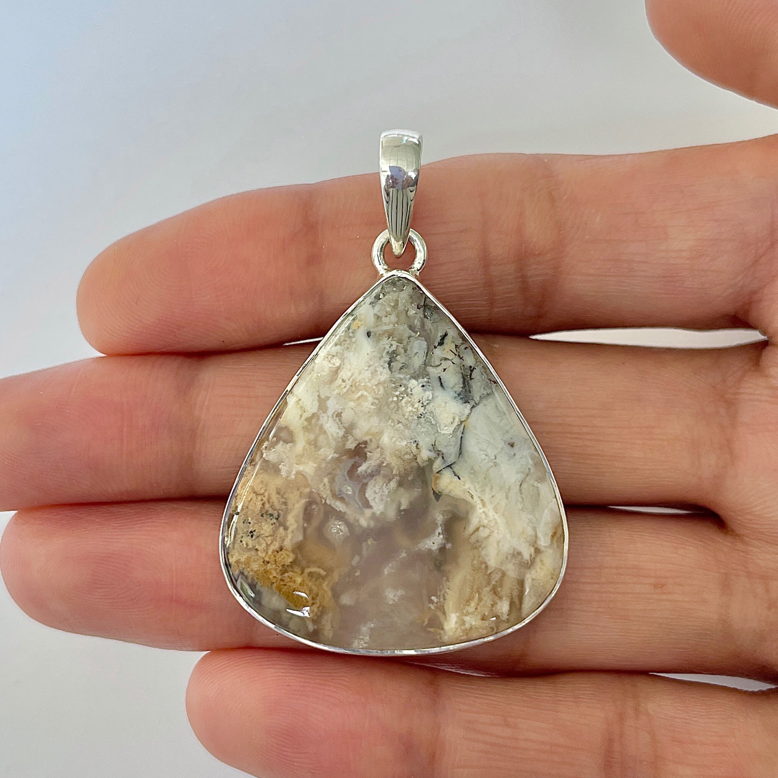 Plume Agate Pendant-(PLA-1-20)