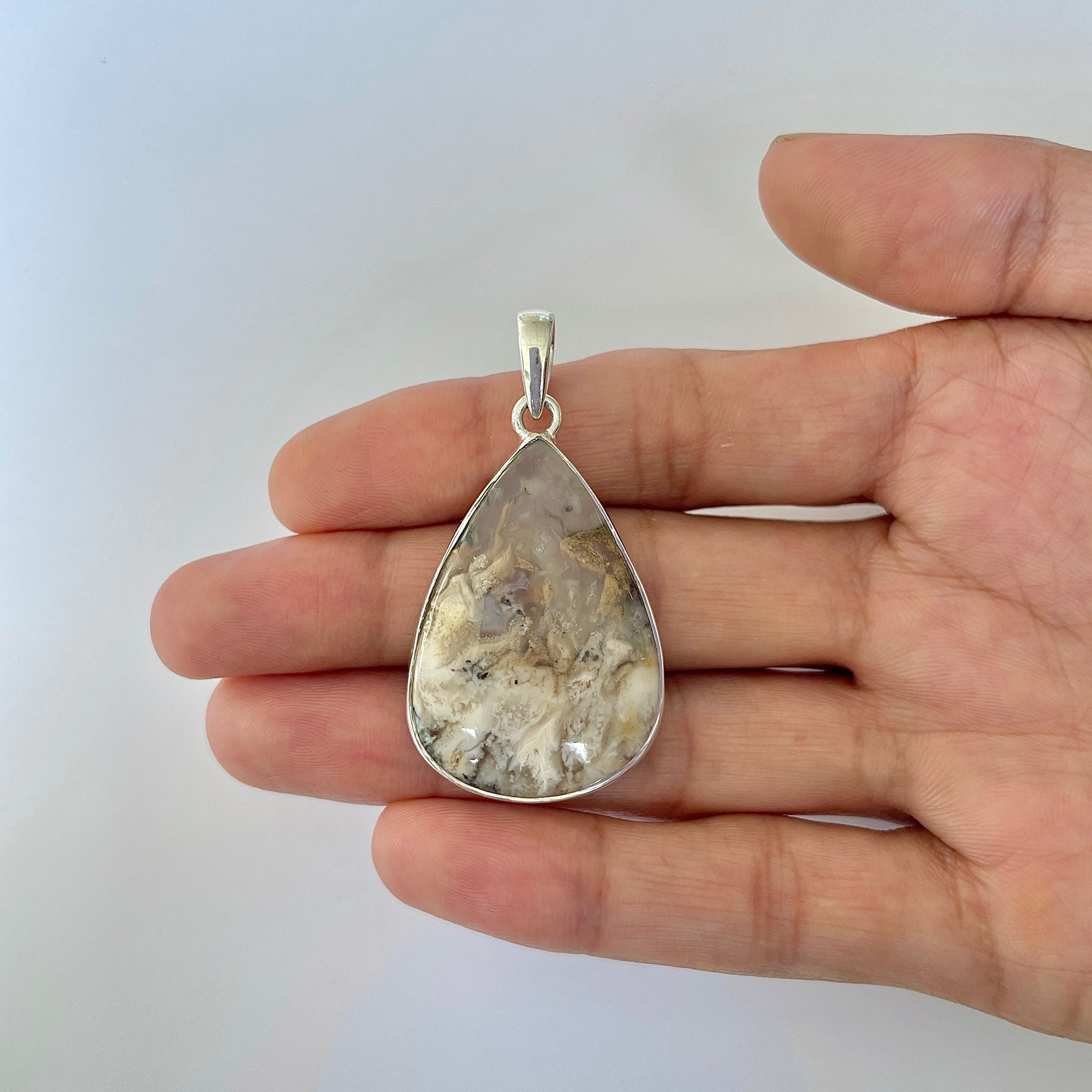 Plume Agate Pendant-(PLA-1-22)