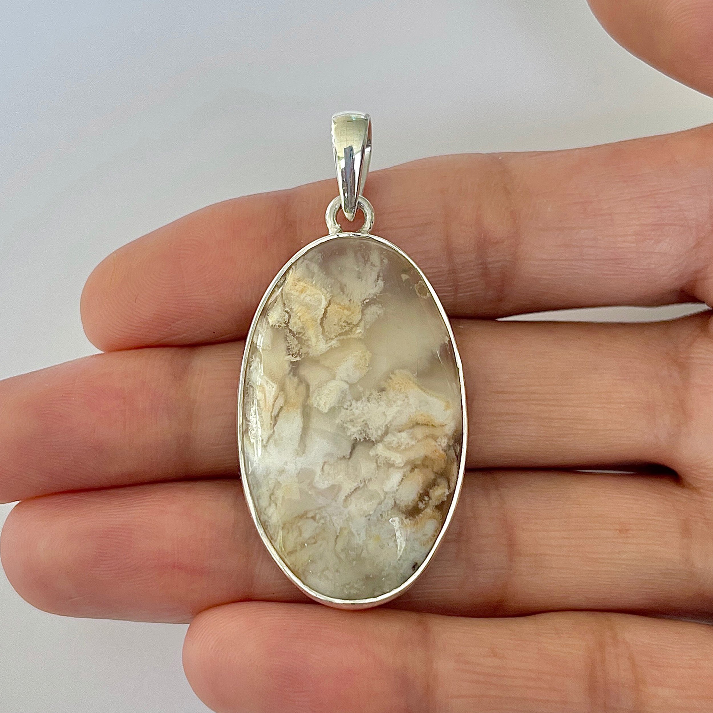 Plume Agate Pendant-(PLA-1-24)